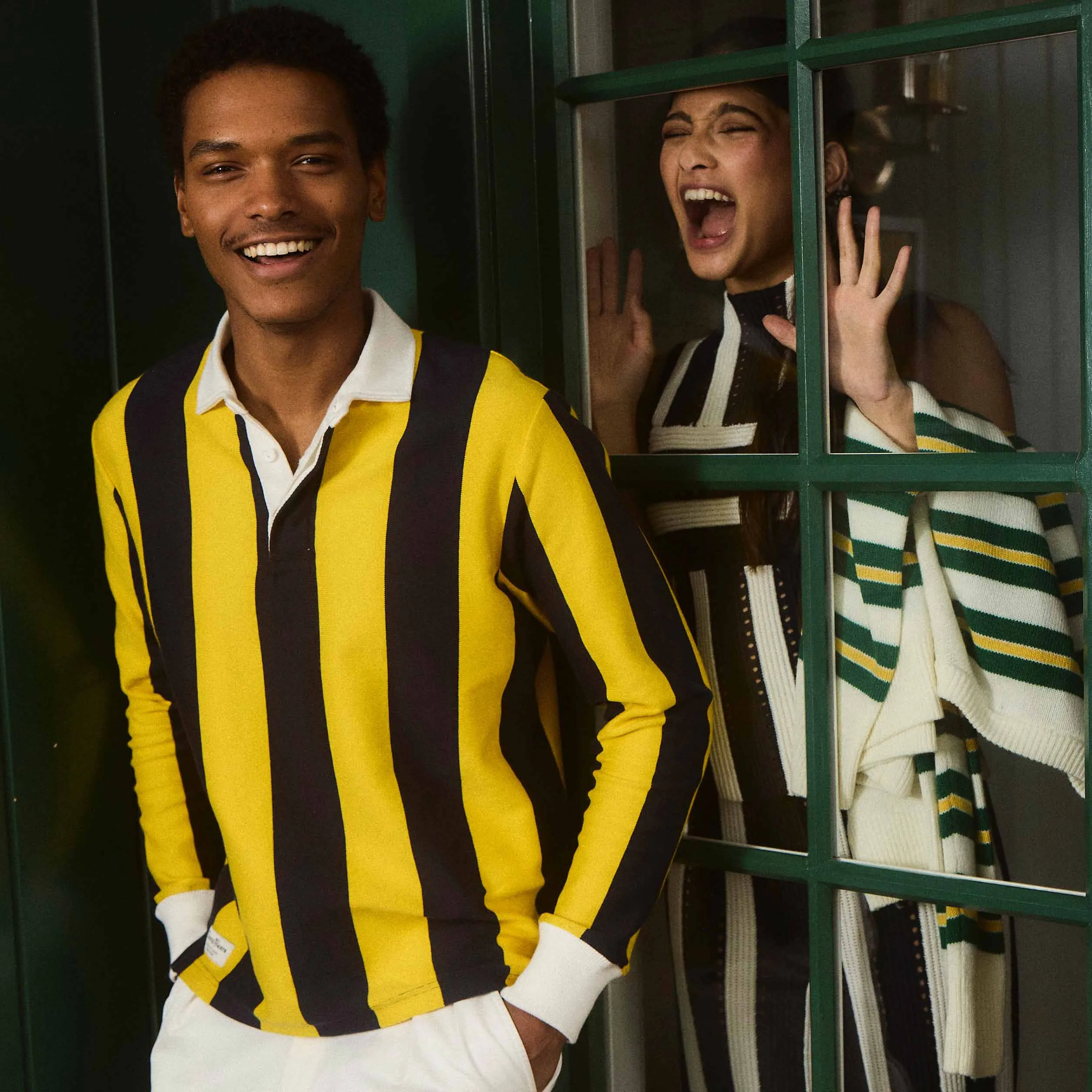 Men's Cotton Navy And Gold Stripe Rugby Navy Gold sold by Rowing Blazers product image thumbnail 2