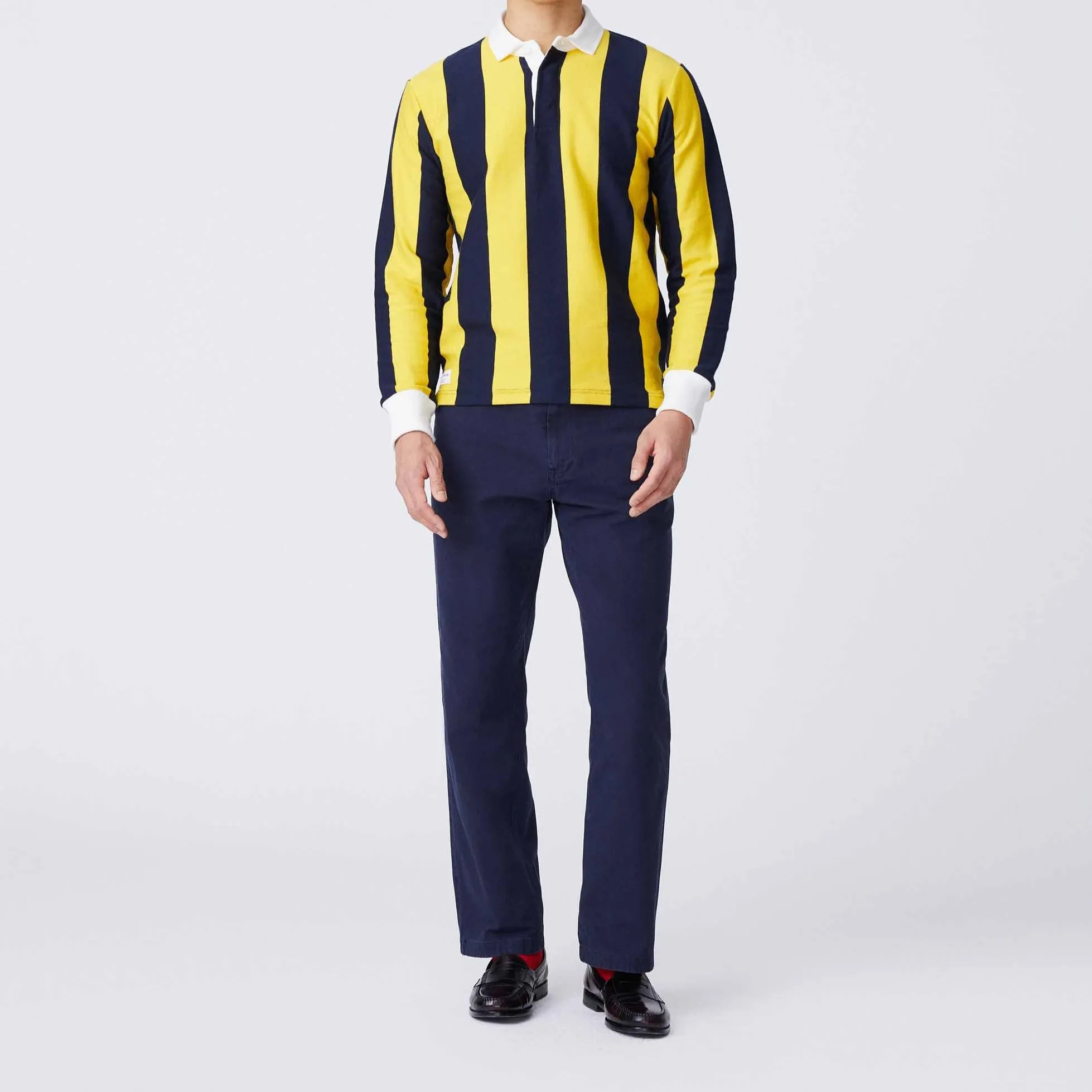 Men's Cotton Navy And Gold Stripe Rugby Navy Gold sold by Rowing Blazers product image thumbnail 5