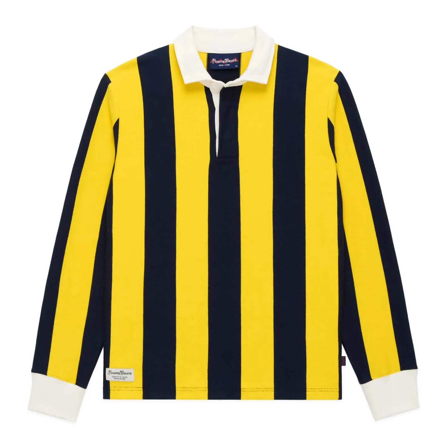 Men's Cotton Navy And Gold Stripe Rugby Navy Gold sold by Rowing Blazers
