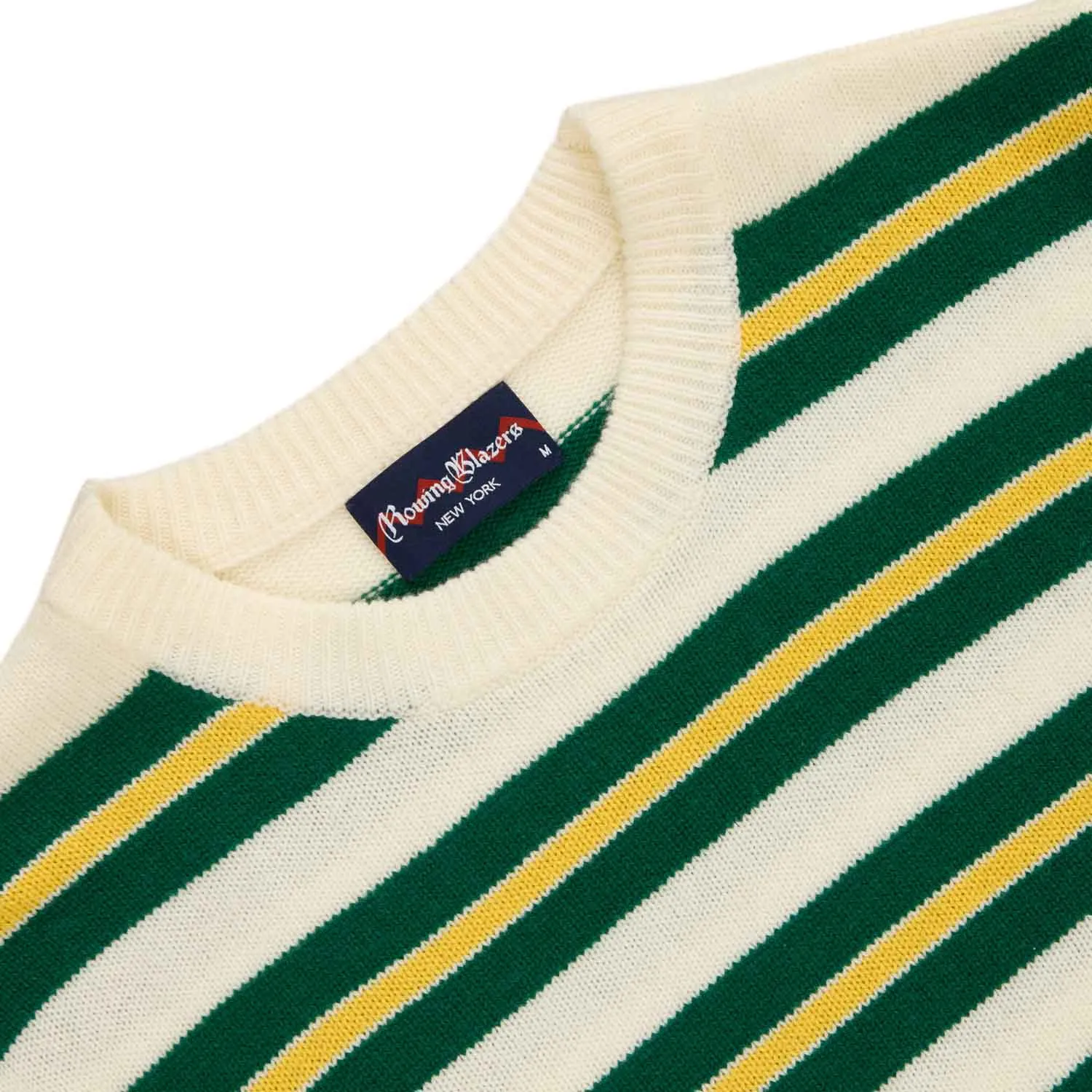 Men's Cashmere Stripe Sweater Green Yellow sold by Rowing Blazers product image thumbnail 5