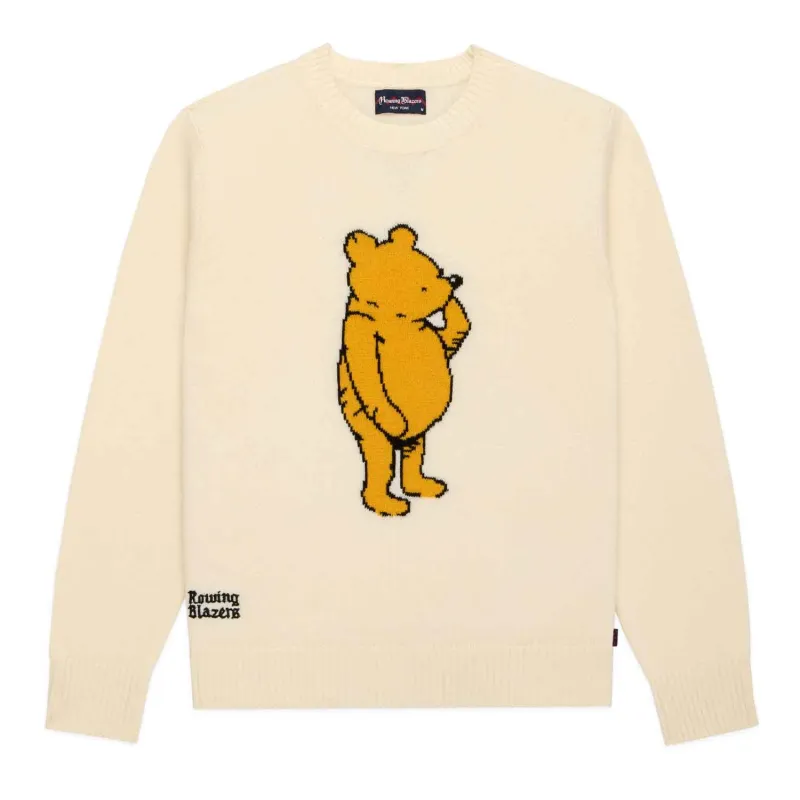 Men's Cashmere Winnie-the-Pooh Sweater White made by Rowing Blazers