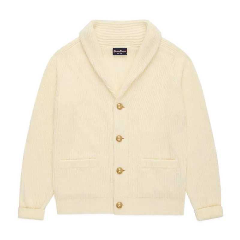 Men's Cotton Fisherman Shawl Cardigan Vanilla Ice sold by Rowing Blazers