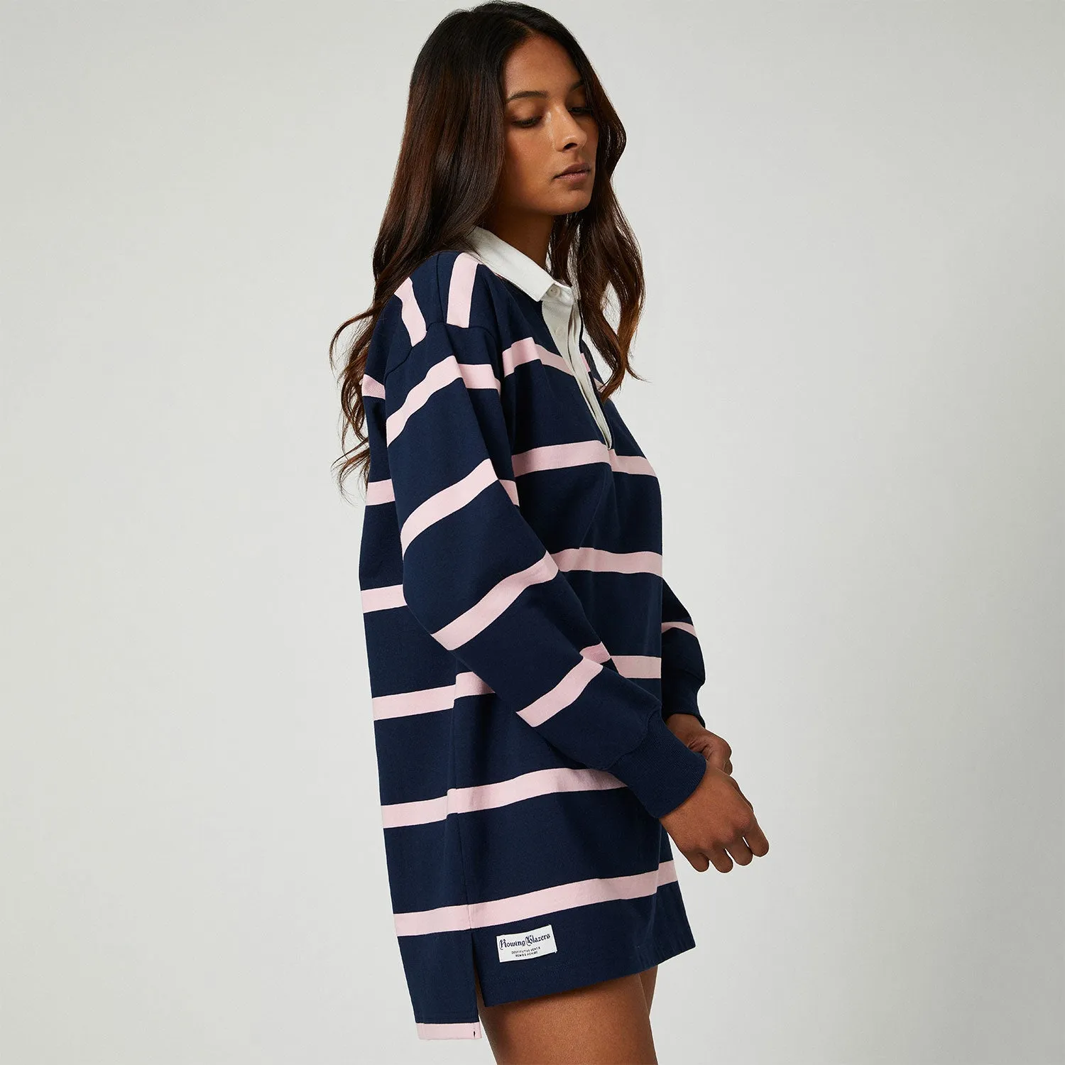 Women's Cotton Stripe Rugby Dress Pink and Navy sold by Rowing Blazers product image thumbnail 5