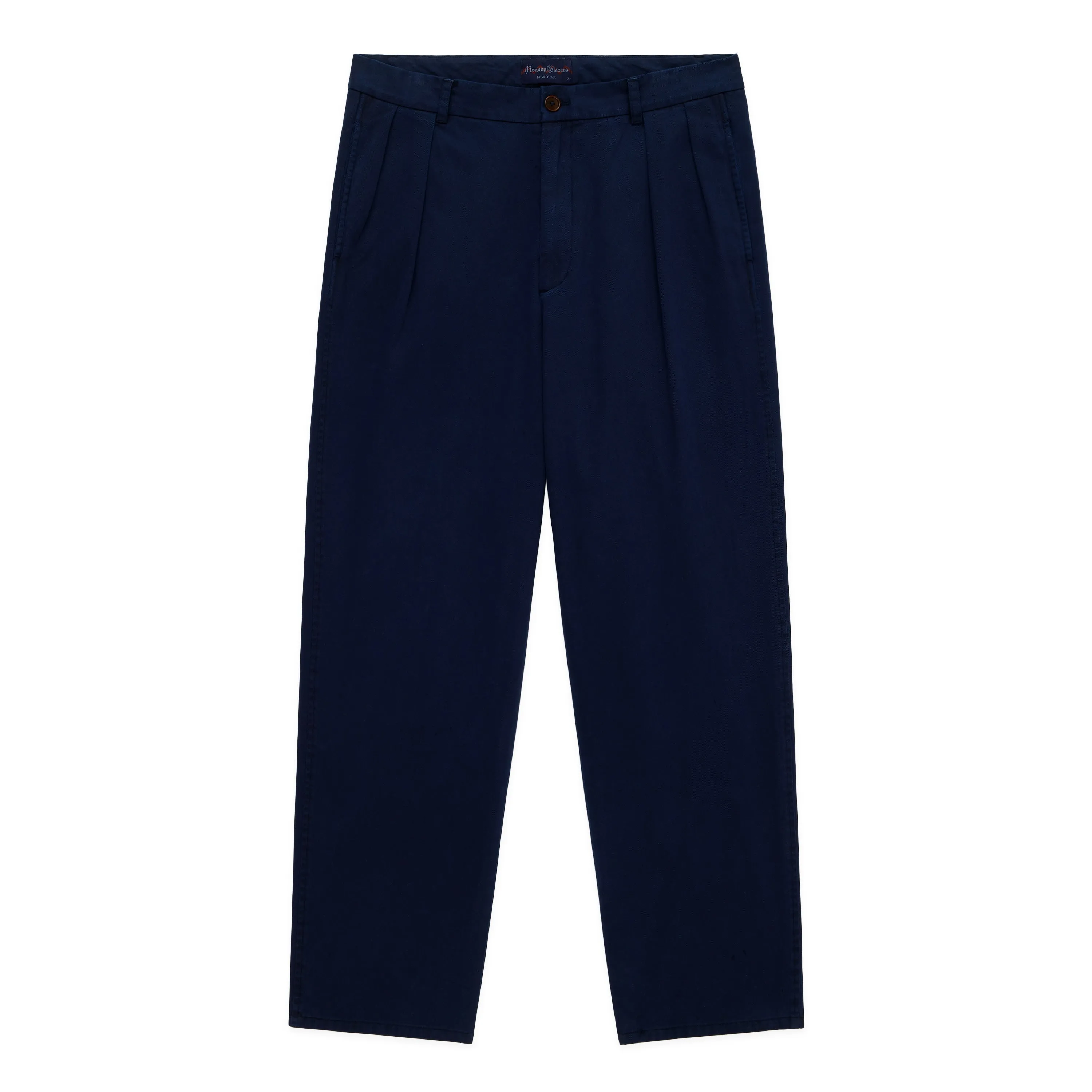 Men's Pleated Relaxed Trouser Navy '32 Inseam sold by Rowing Blazers