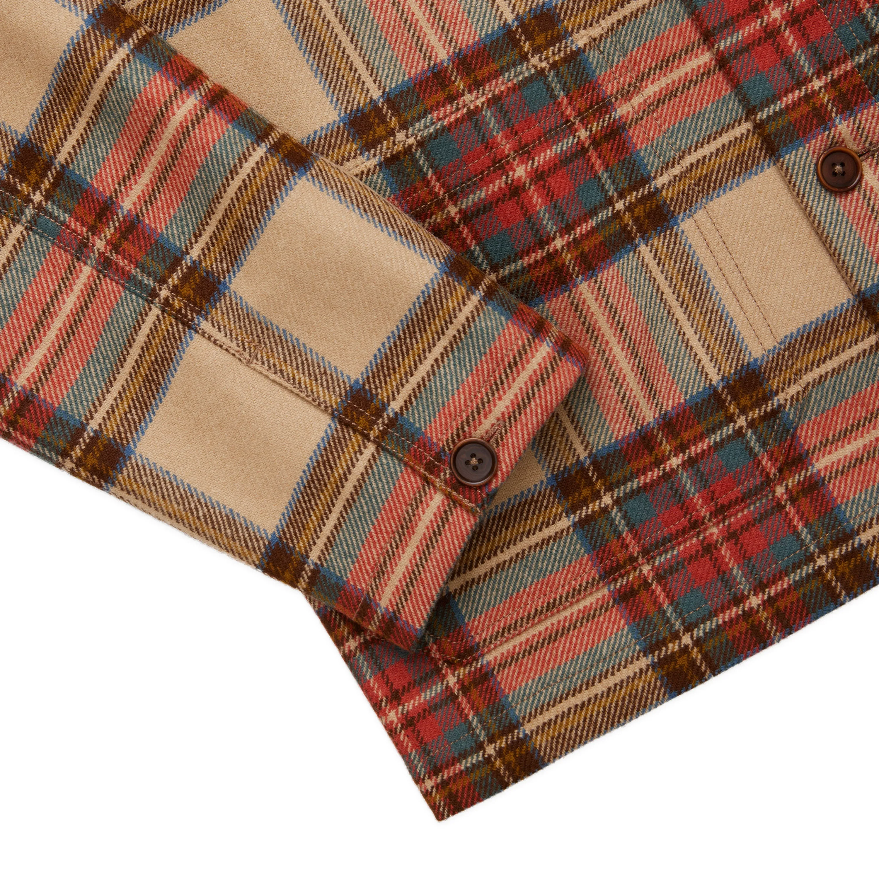 Men's Wool Stewart Tartan Chore Jacket Neutral Plaid sold by Rowing Blazers product image thumbnail 4