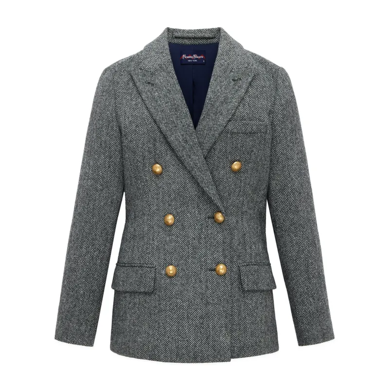 Women's Herringbone Diana Blazer Charcoal made by Rowing Blazers