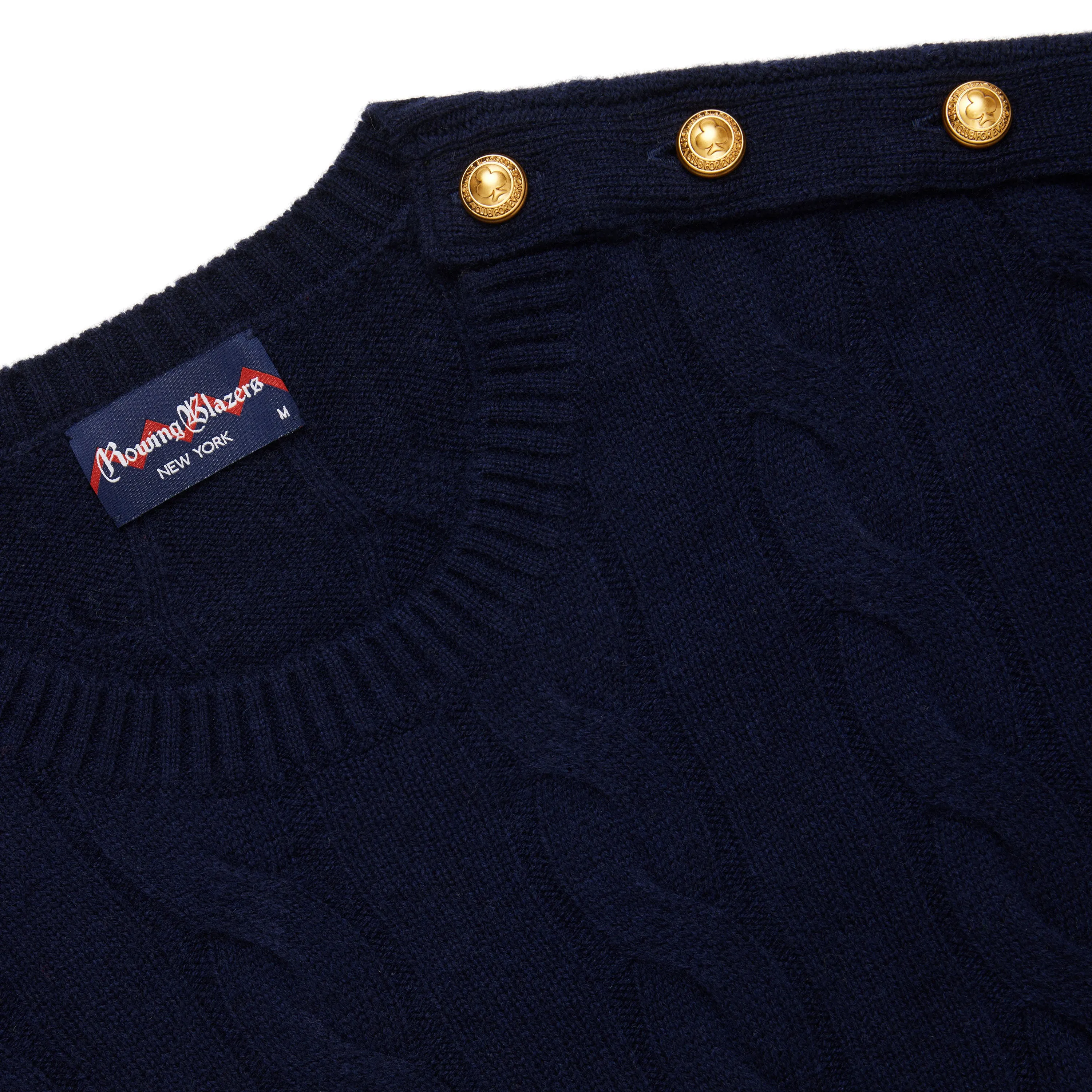 Women's Cableknit Cashmere Sweater Classic Navy sold by Rowing Blazers product image thumbnail 2
