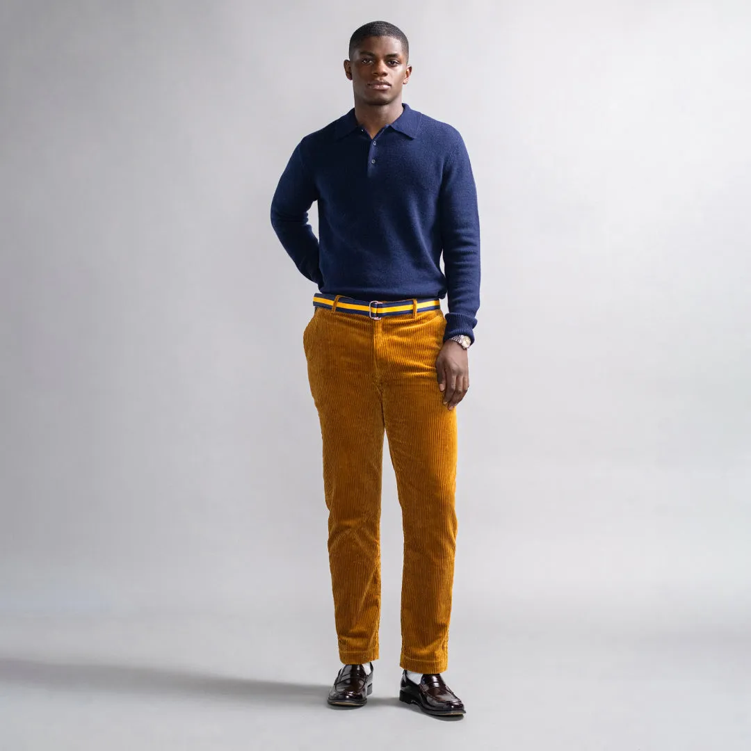 Men's Cashmere Long Sleeve Sweater Polo Navy sold by Rowing Blazers product image thumbnail 3