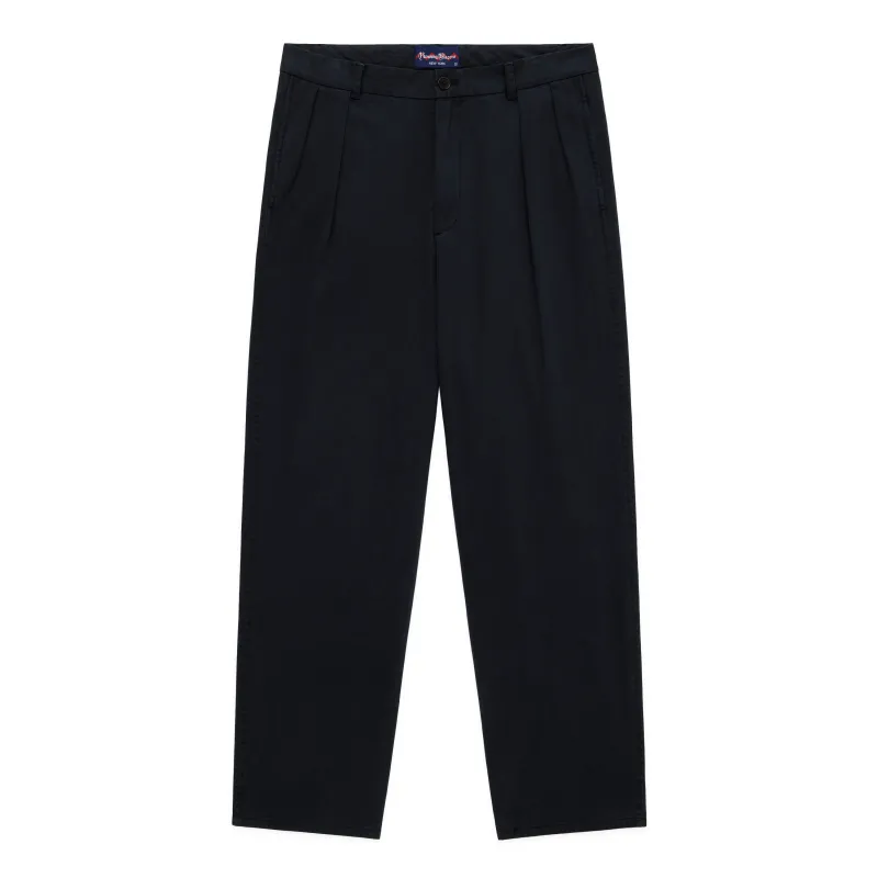 Men's Pleated Relaxed Trouser Black made by Rowing Blazers