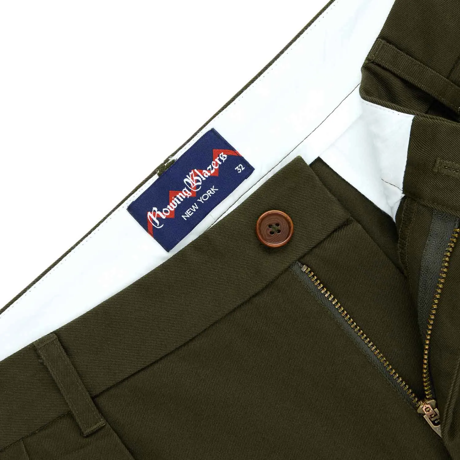 Men's Cotton Twill Pleated Relaxed Pant Dark Olive sold by Rowing Blazers product image thumbnail 4