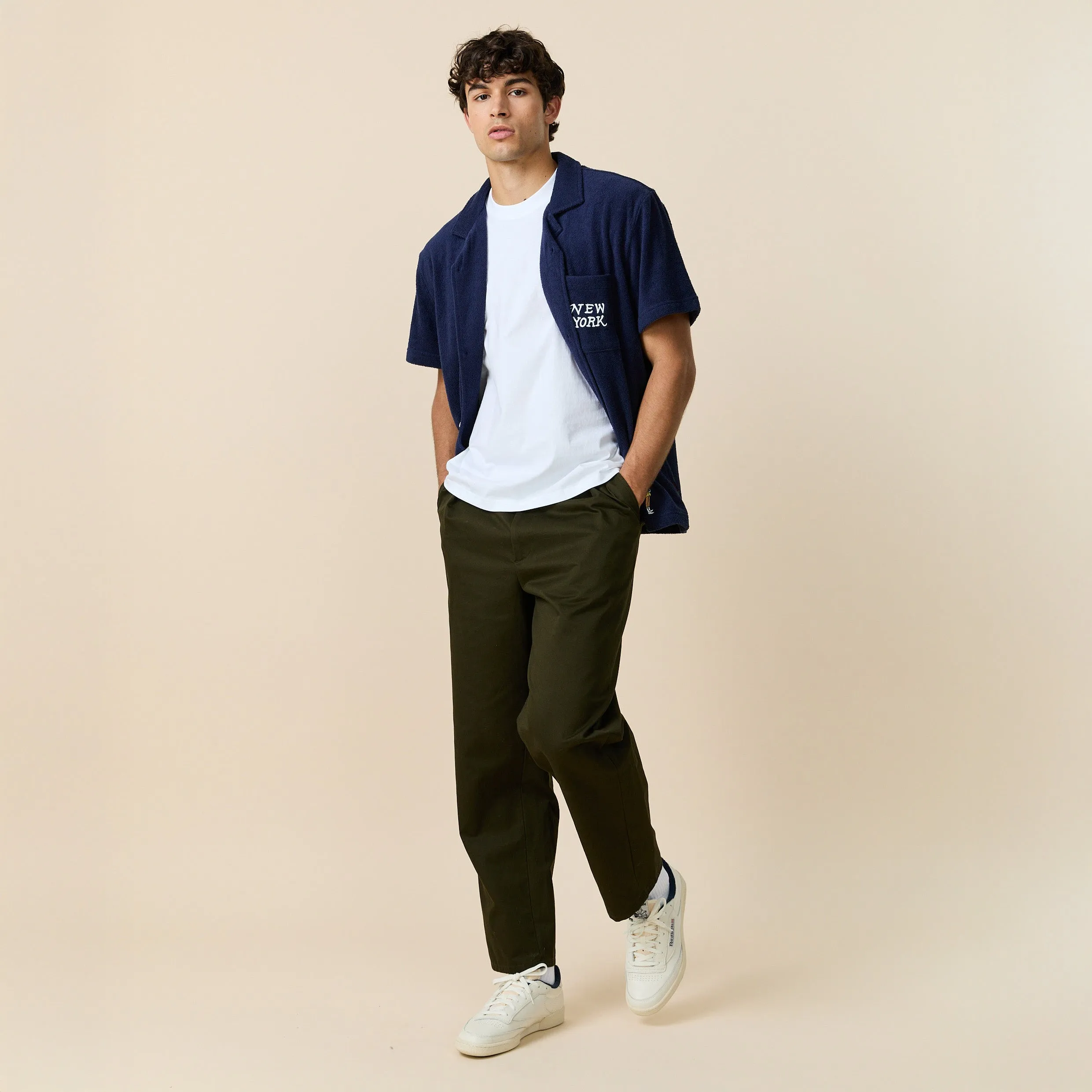 Men's Cotton Twill Pleated Relaxed Pant Dark Olive sold by Rowing Blazers product image thumbnail 3