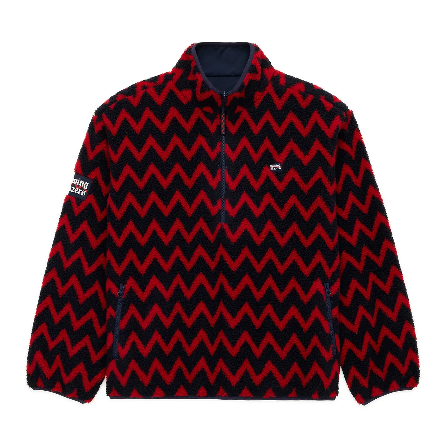 Men's Solid Reversible Sherpa Half Zip Navy sold by Rowing Blazers