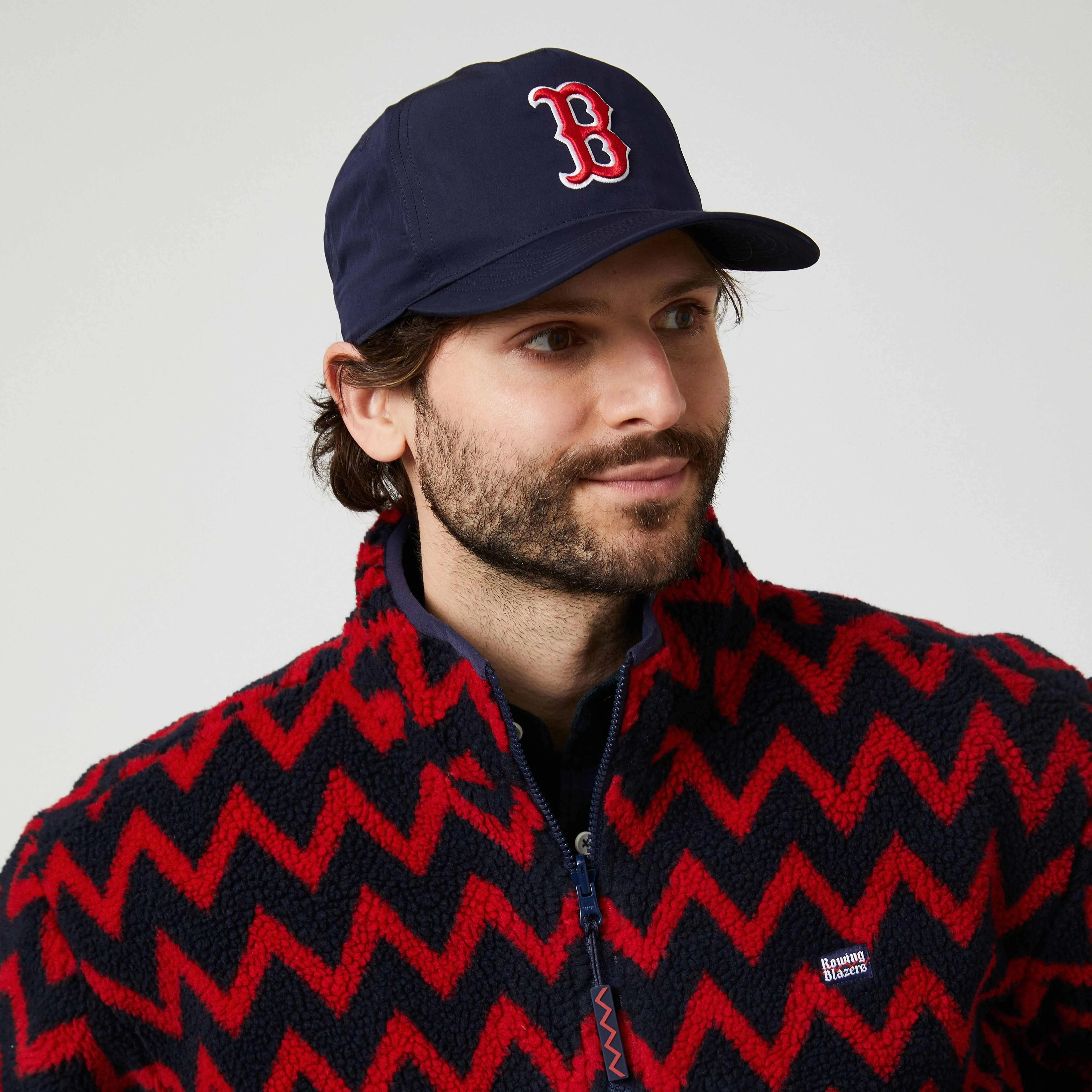 Men's Solid Reversible Sherpa Half Zip Navy sold by Rowing Blazers product image thumbnail 5