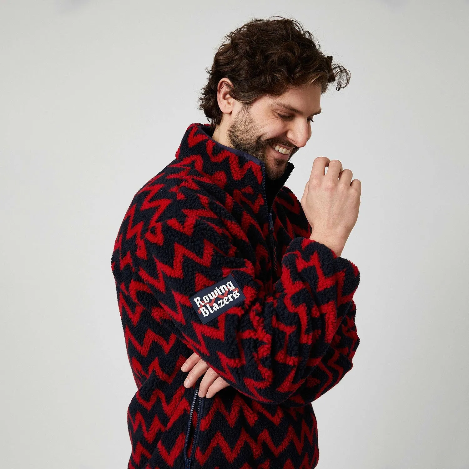 Men's Solid Reversible Sherpa Half Zip Navy sold by Rowing Blazers product image thumbnail 4