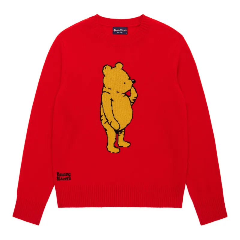 Cashmere Winnie-the-Pooh Sweater Red made by Rowing Blazers