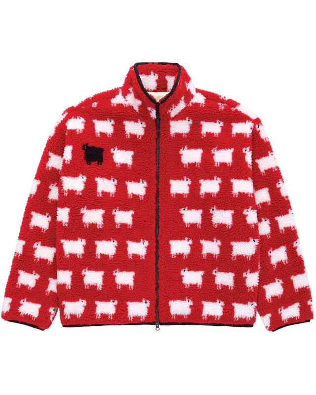 Men's Sheep Sherpa Jacket Diana Red sold by Rowing Blazers