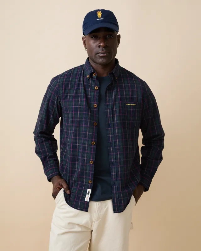 Men's Spring Plaid Shirt Evergreen Cotton Plaid made by Rowing Blazers