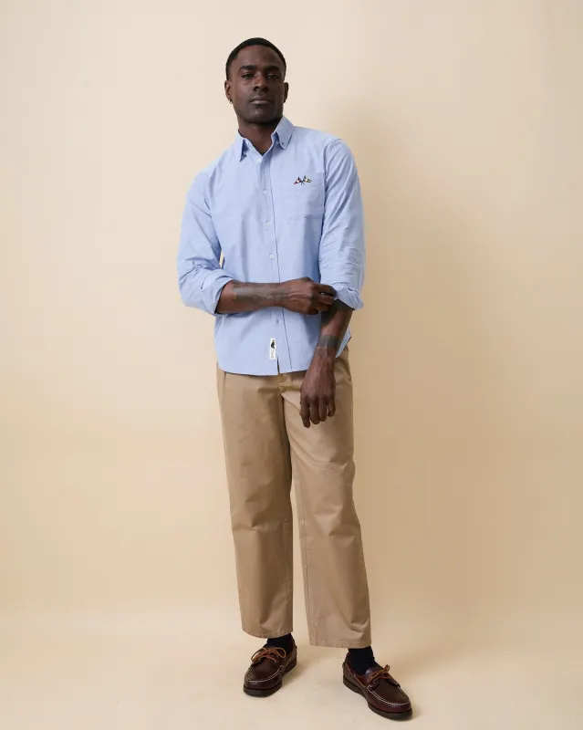 Men's Solid Oxford Shirt Blue made by Rowing Blazers