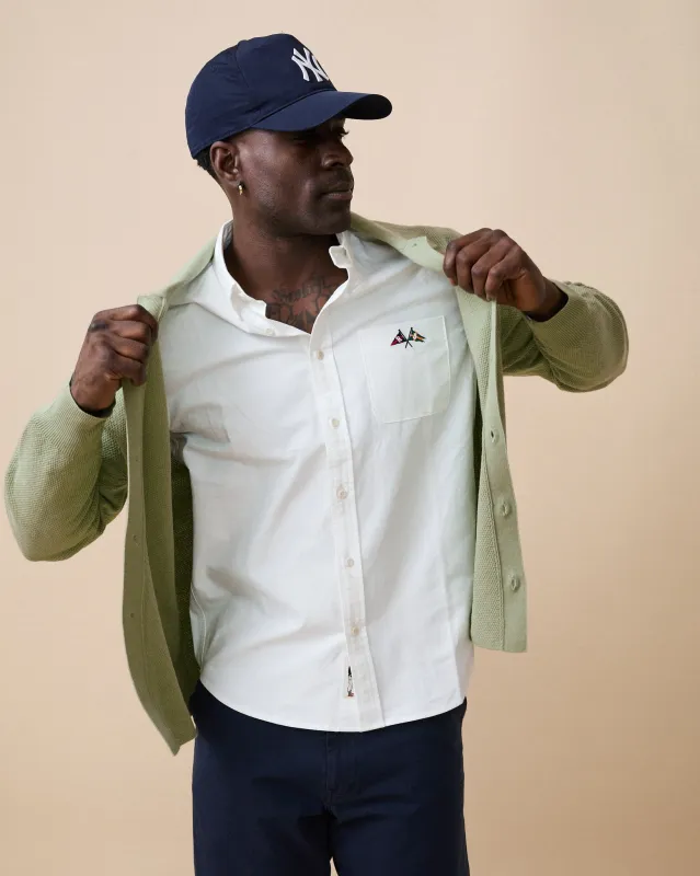 Men's Solid Oxford Shirt White made by Rowing Blazers