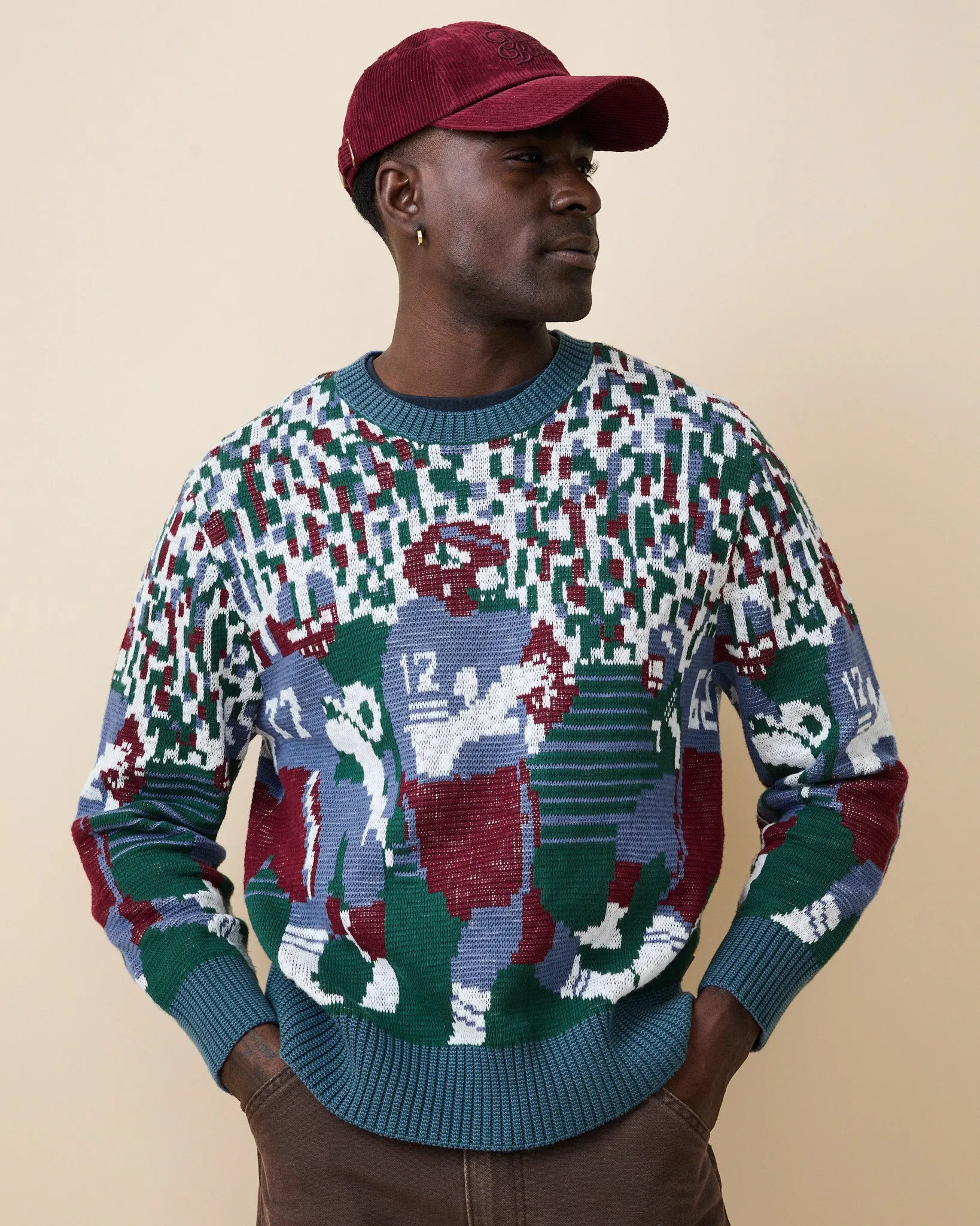 Men's Cotton Football Sweater Green sold by Rowing Blazers