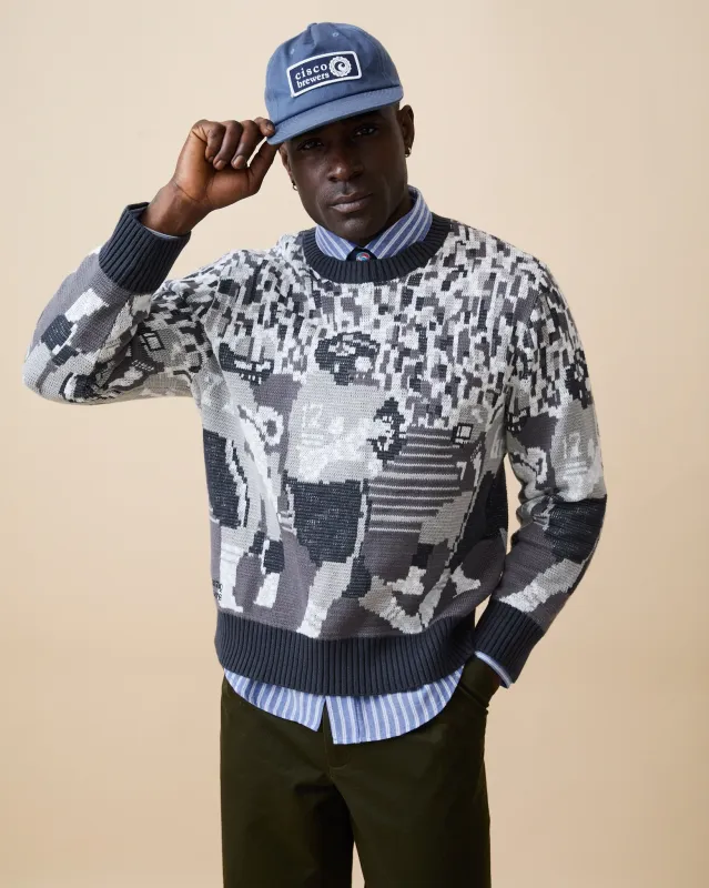 Men's Cotton Football Sweater Black made by Rowing Blazers