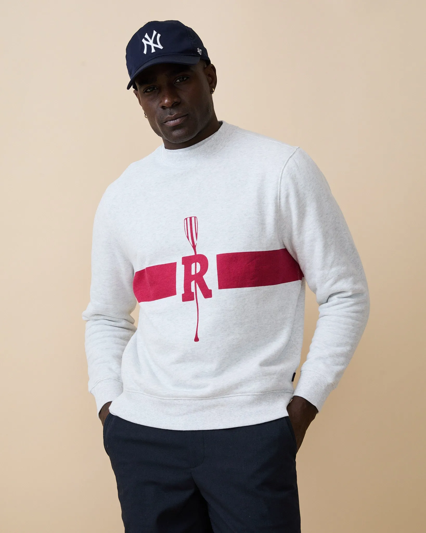 Men's Cotton Crew Club Crewneck Light Heather Grey sold by Rowing Blazers
