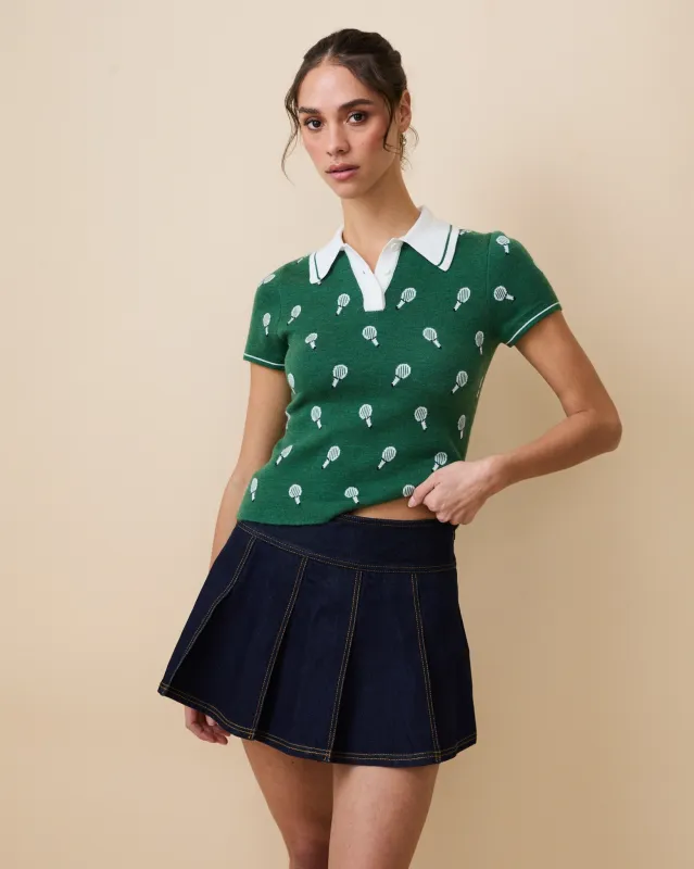 Women's Sweater Polo Green sold by Rowing Blazers