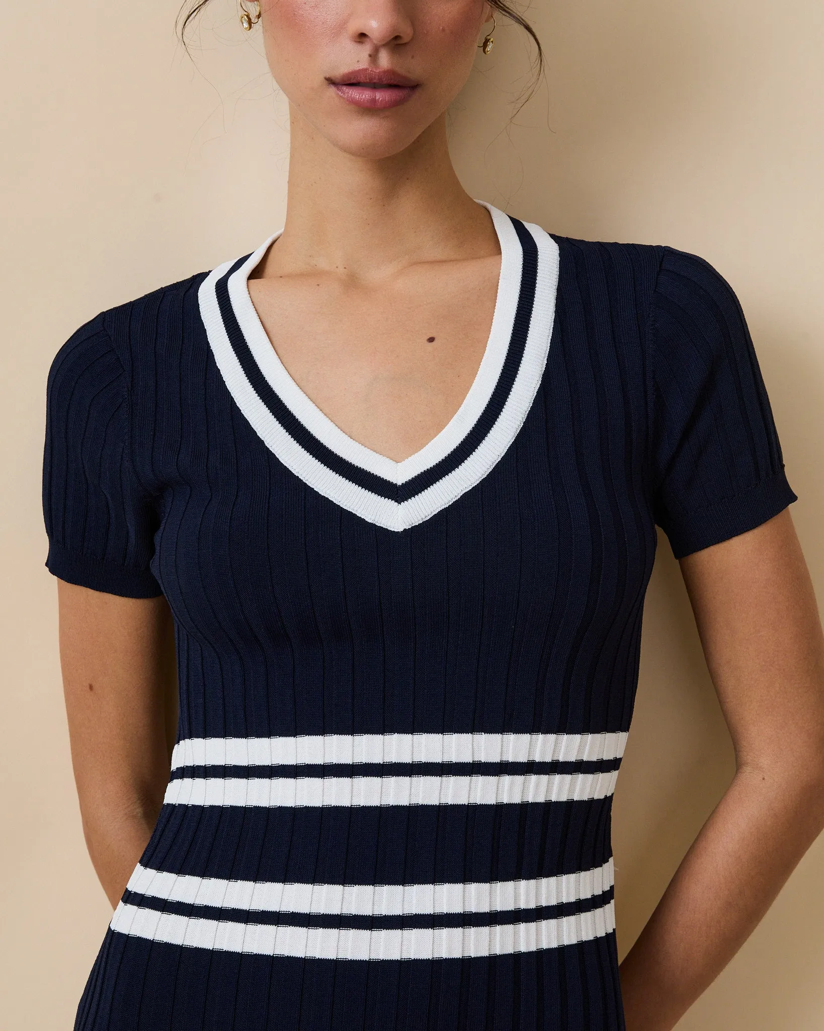 Women's Knit Pleated Dress Navy sold by Rowing Blazers product image thumbnail 4