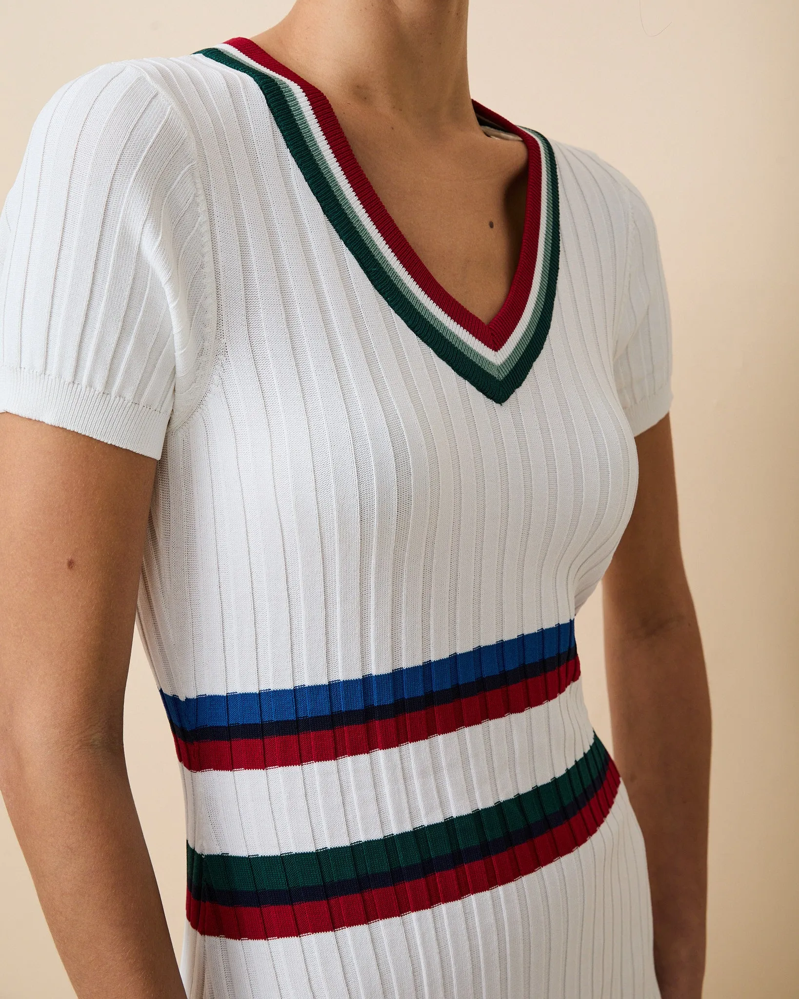 Women's Knit Pleated Dress White sold by Rowing Blazers product image thumbnail 5