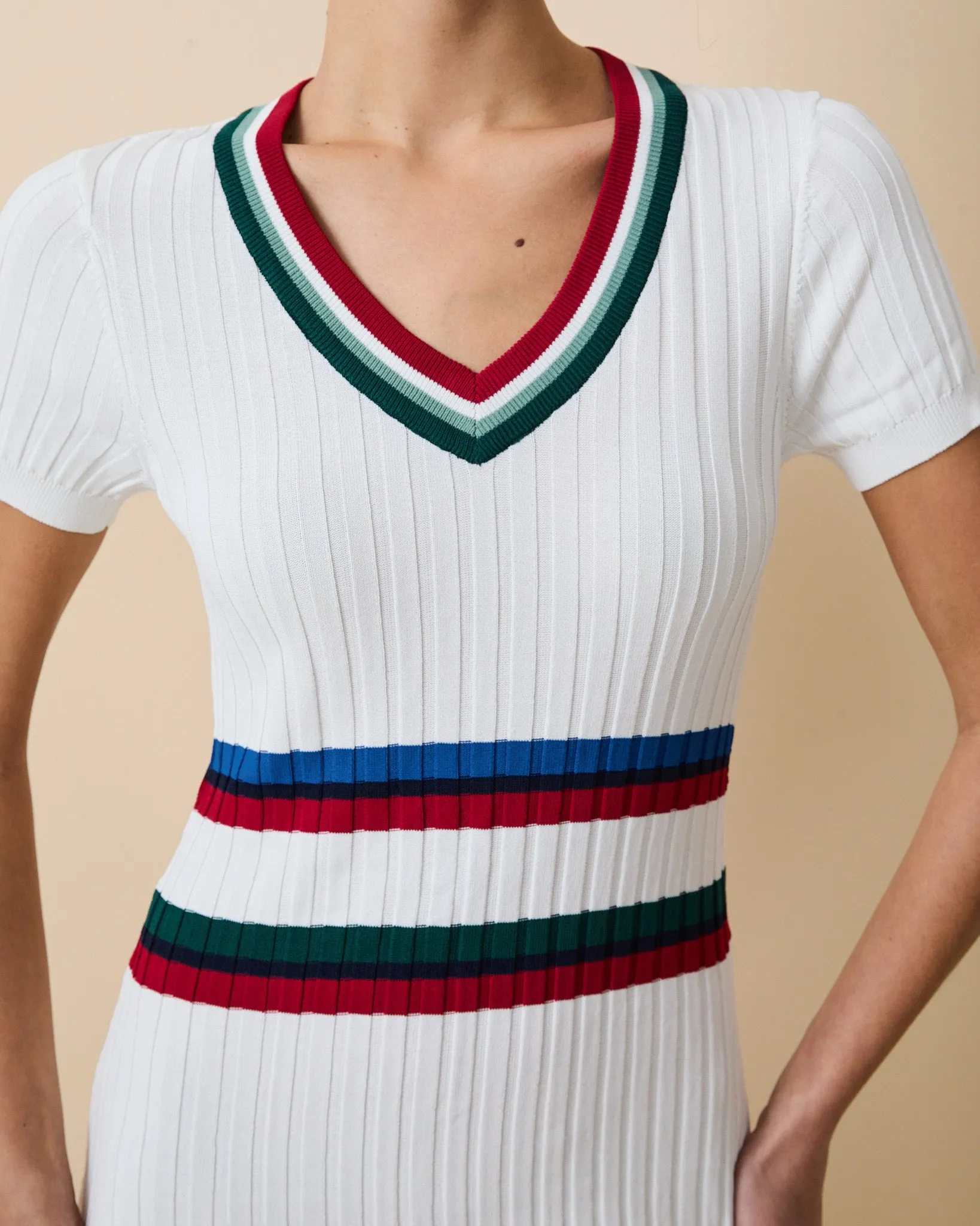 Women's Knit Pleated Dress White sold by Rowing Blazers product image thumbnail 2