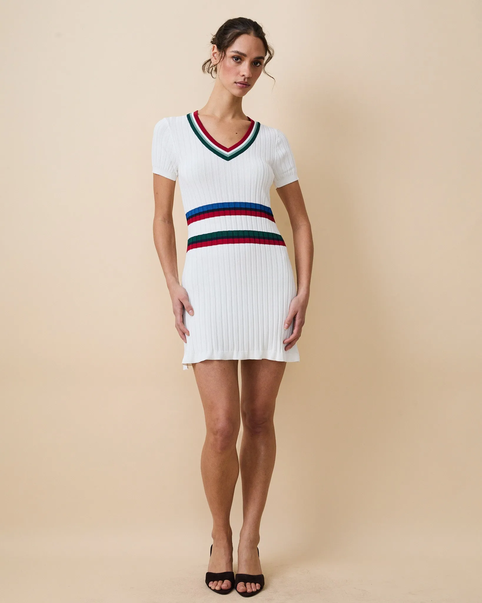 Women's Knit Pleated Dress White sold by Rowing Blazers product image thumbnail 3