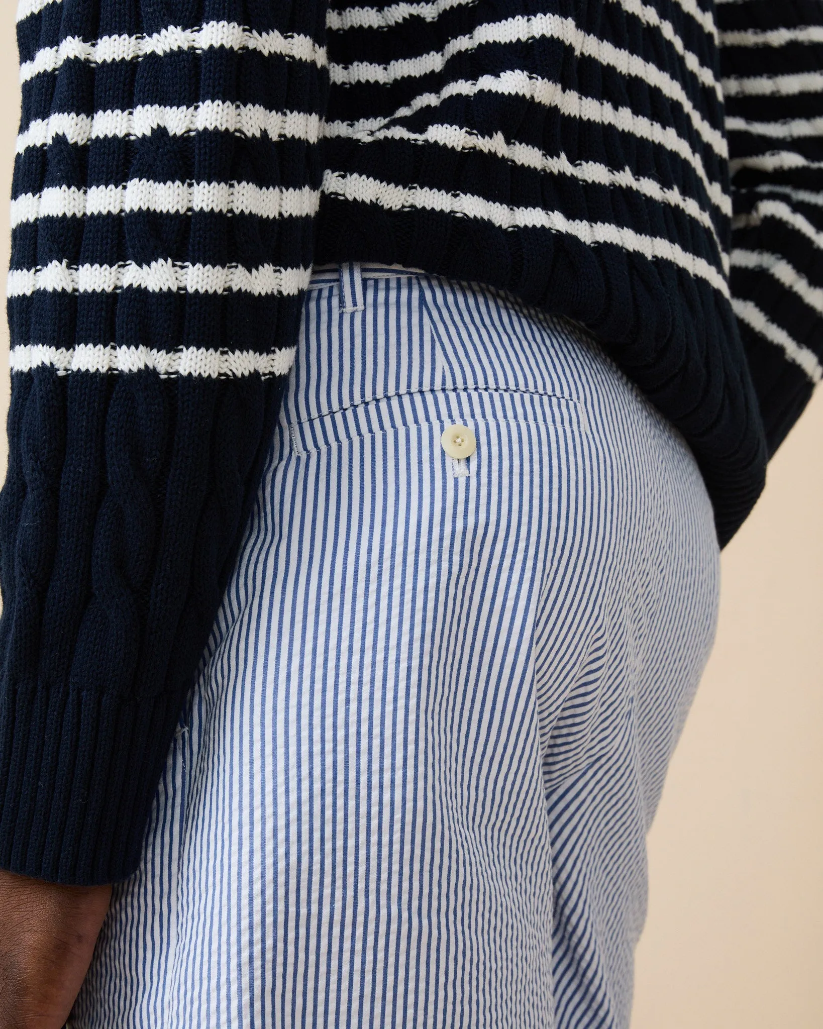 Men's Seersucker Stripe Short Blue sold by Rowing Blazers product image thumbnail 4