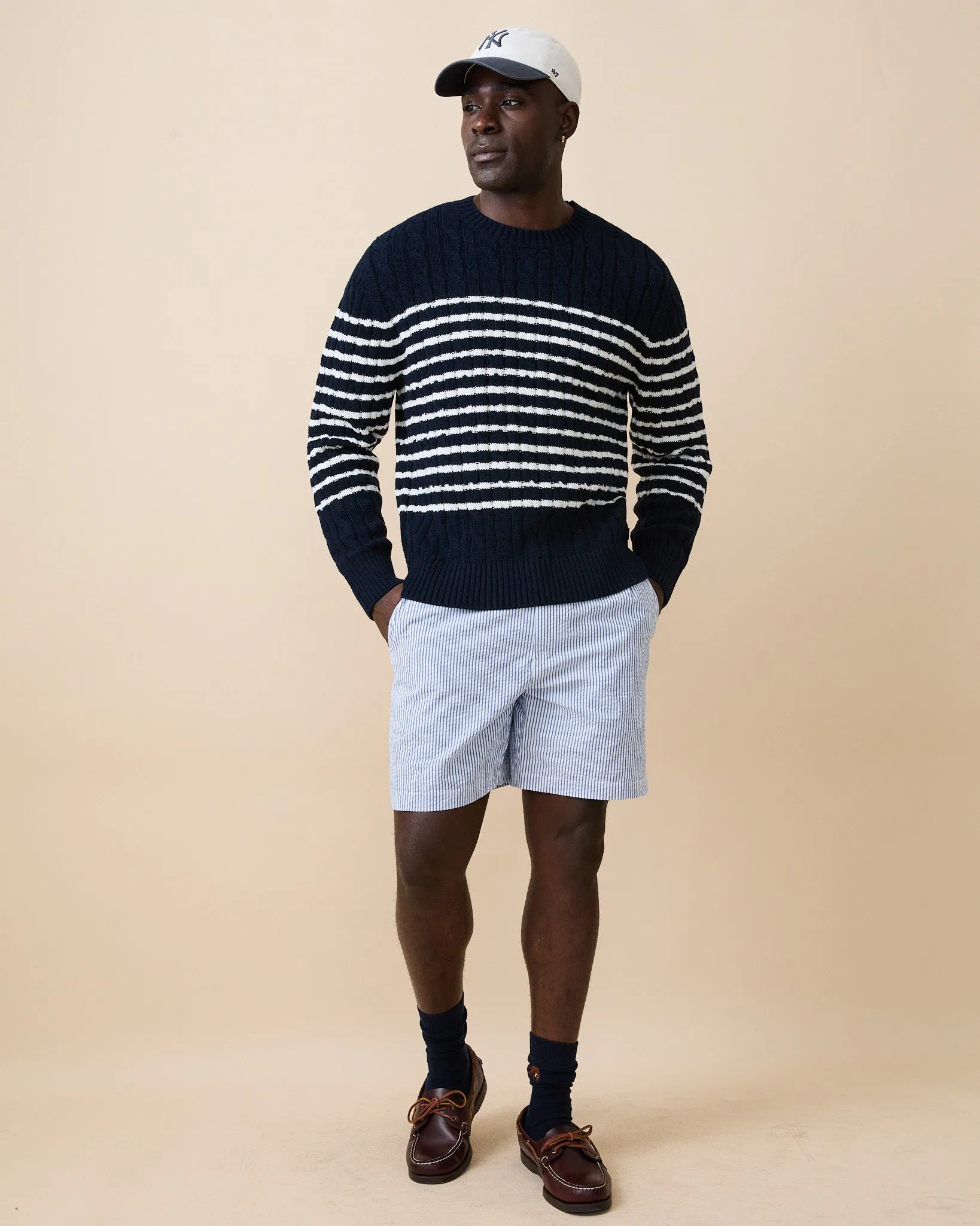 Men's Seersucker Stripe Short Blue sold by Rowing Blazers product image thumbnail 2