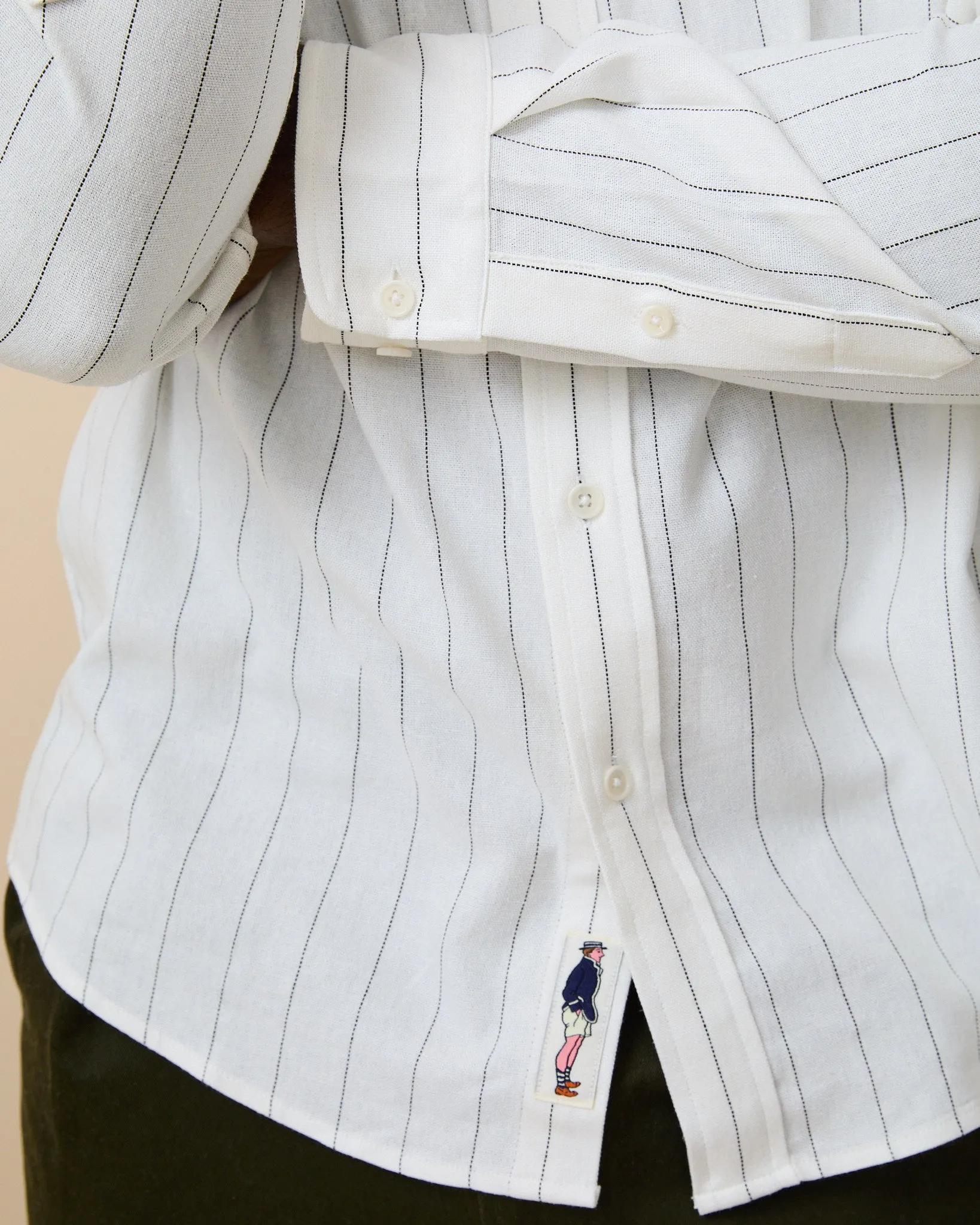 Men's Linen Oversized Shirt Cream Stripe sold by Rowing Blazers product image thumbnail 5