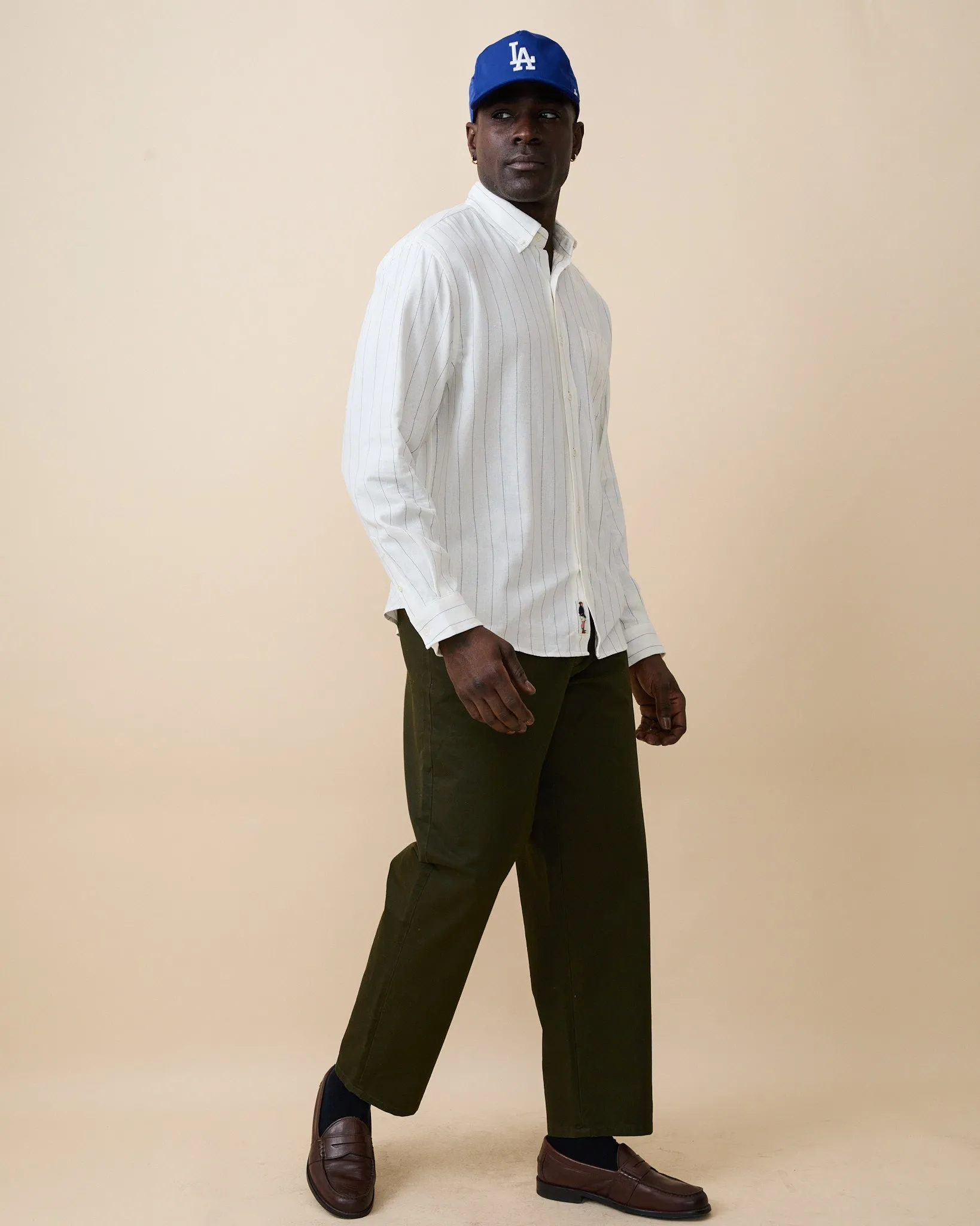 Men's Linen Oversized Shirt Cream Stripe sold by Rowing Blazers product image thumbnail 4