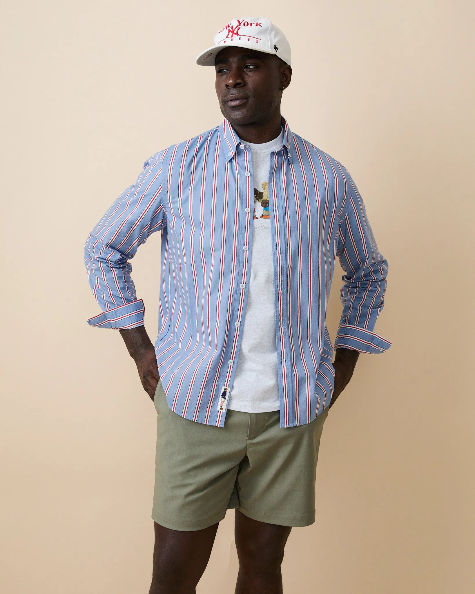 Men's Cotton Running Stripe Shirt Blue sold by Rowing Blazers product image thumbnail 4