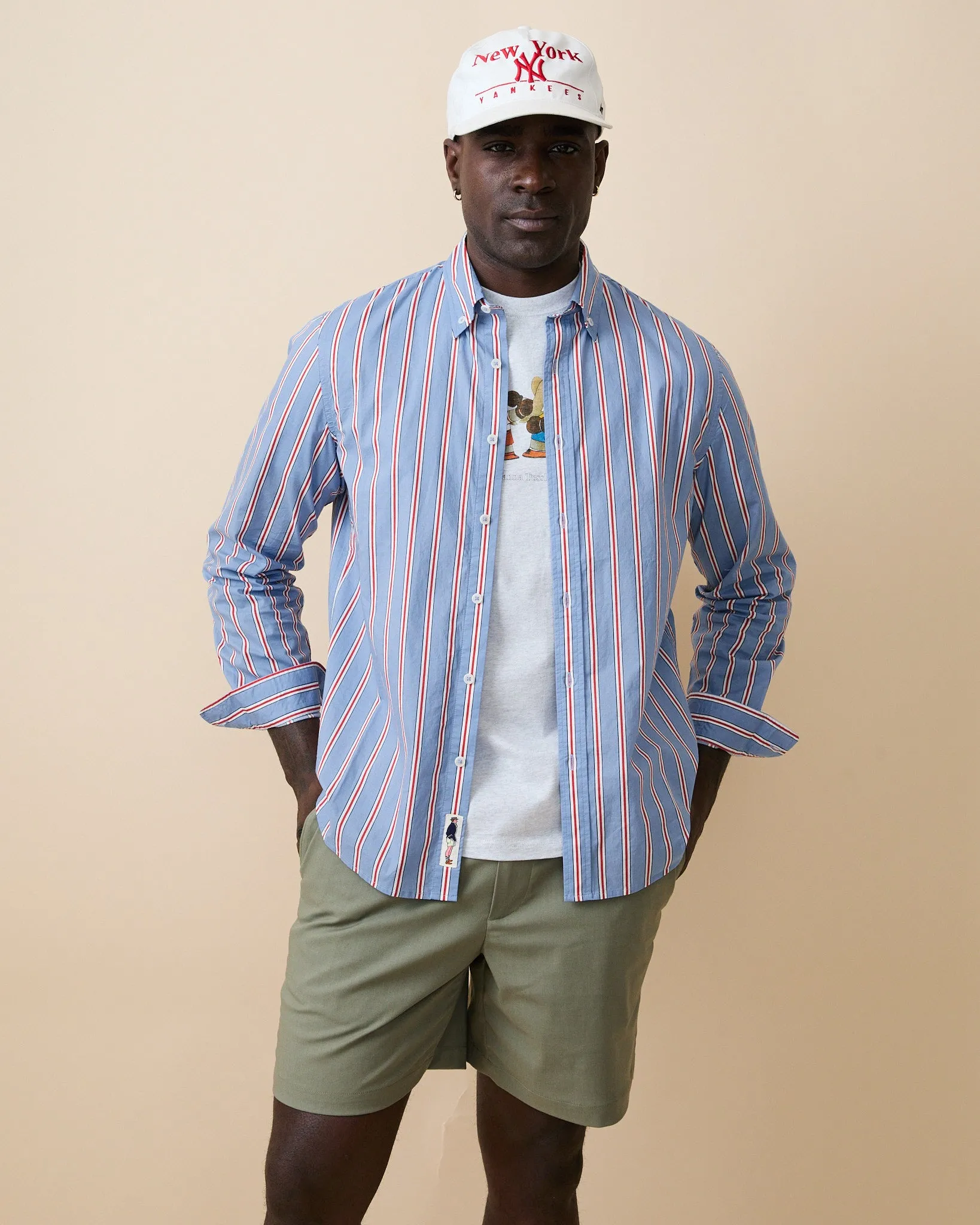 Men's Cotton Running Stripe Shirt Blue sold by Rowing Blazers product image thumbnail 2