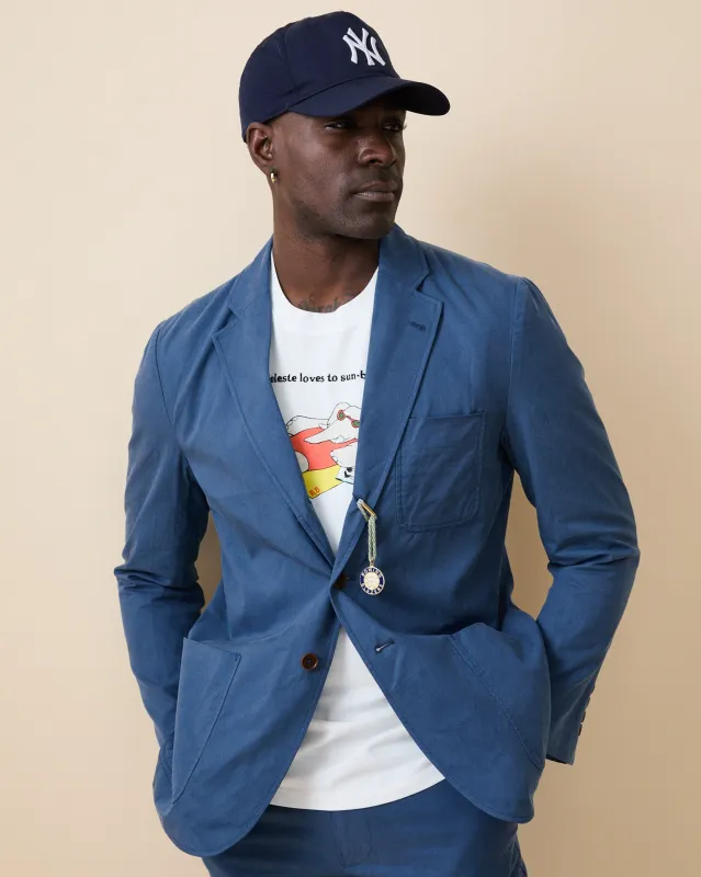 Men's Lightweight Twill Patch Pocket Blazer Light Blue made by Rowing Blazers