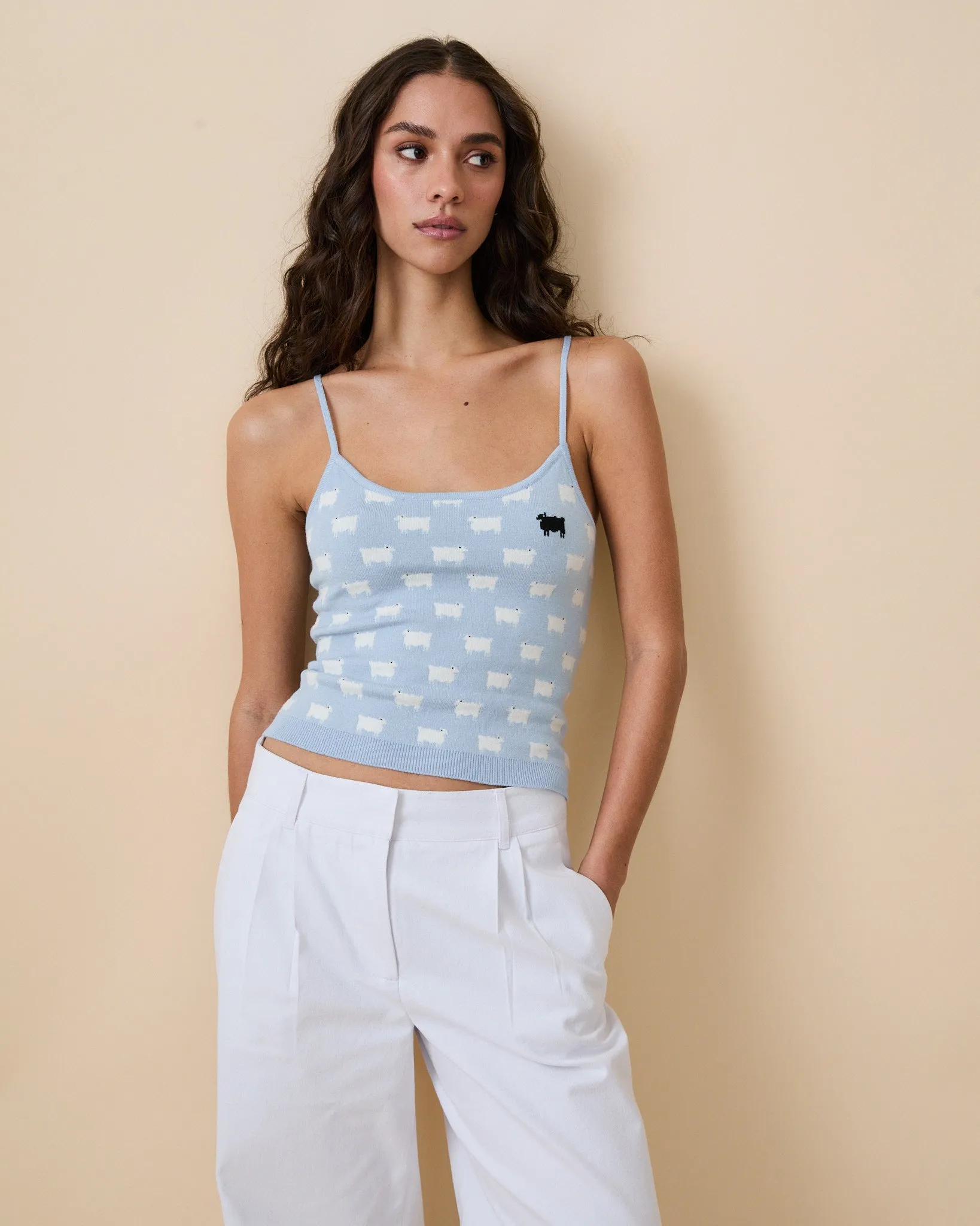 Warm & Wonderful Sheep Tank Blue sold by Rowing Blazers
