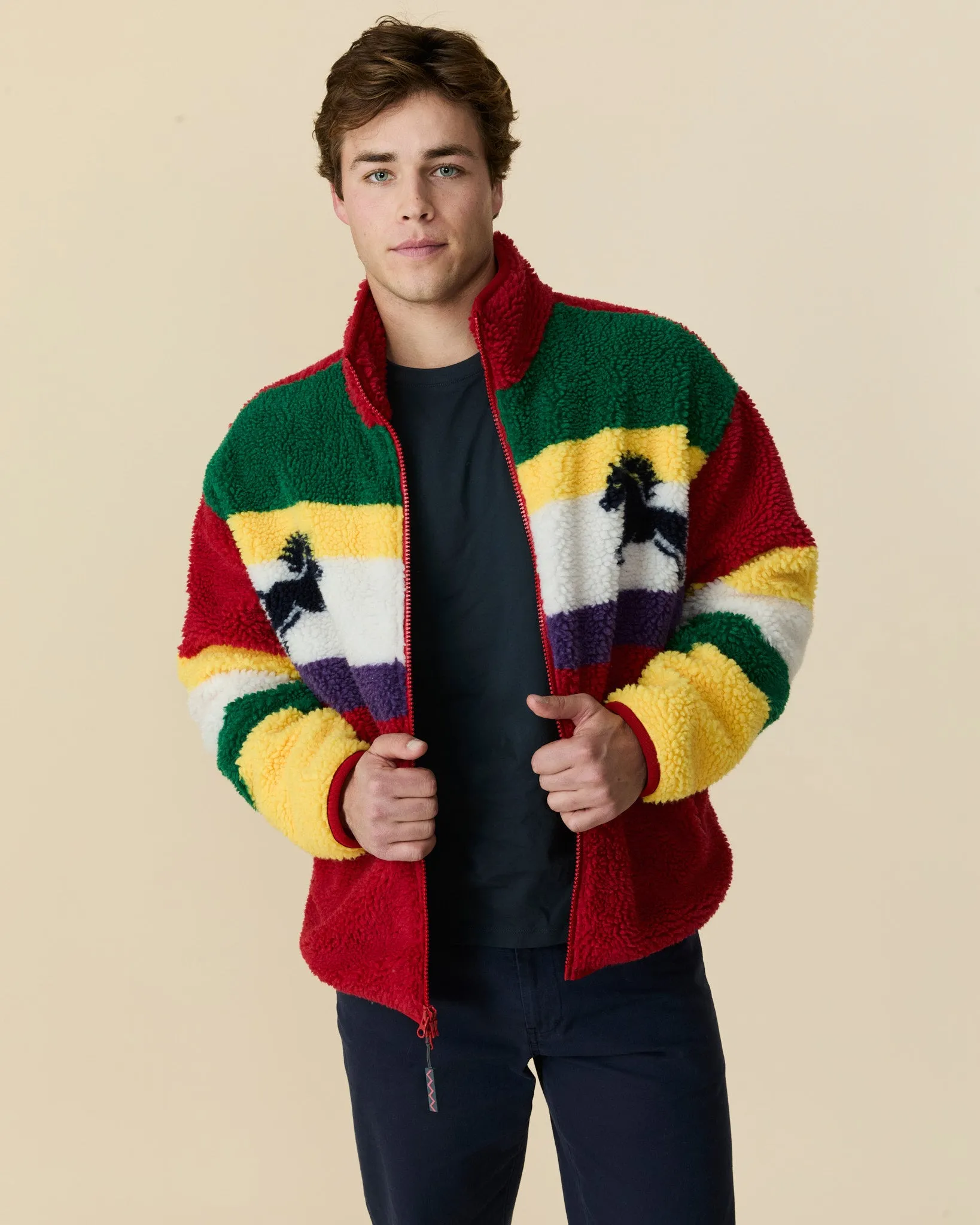 Men's Horse Blocked Sherpa Multi-Color sold by Rowing Blazers product image thumbnail 4