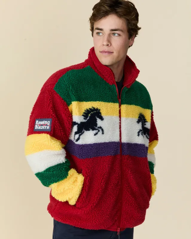 Men's Horse Blocked Sherpa Multi-Color sold by Rowing Blazers