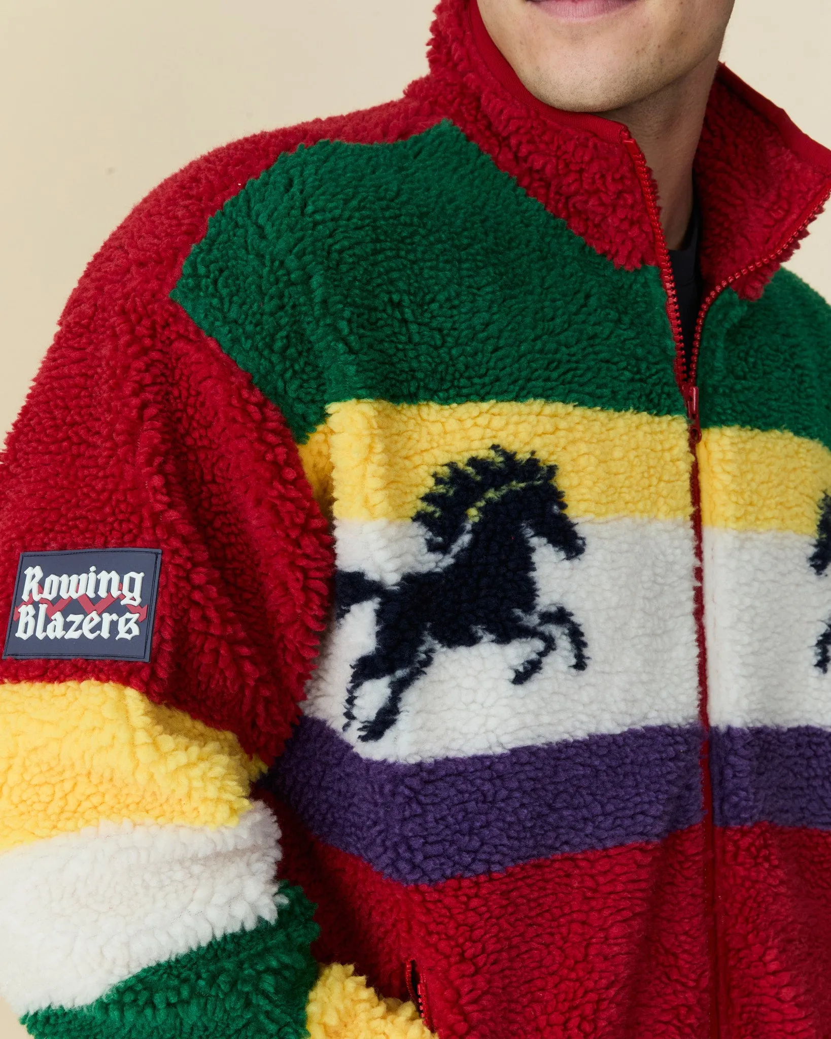 Men's Horse Blocked Sherpa Multi-Color sold by Rowing Blazers product image thumbnail 2