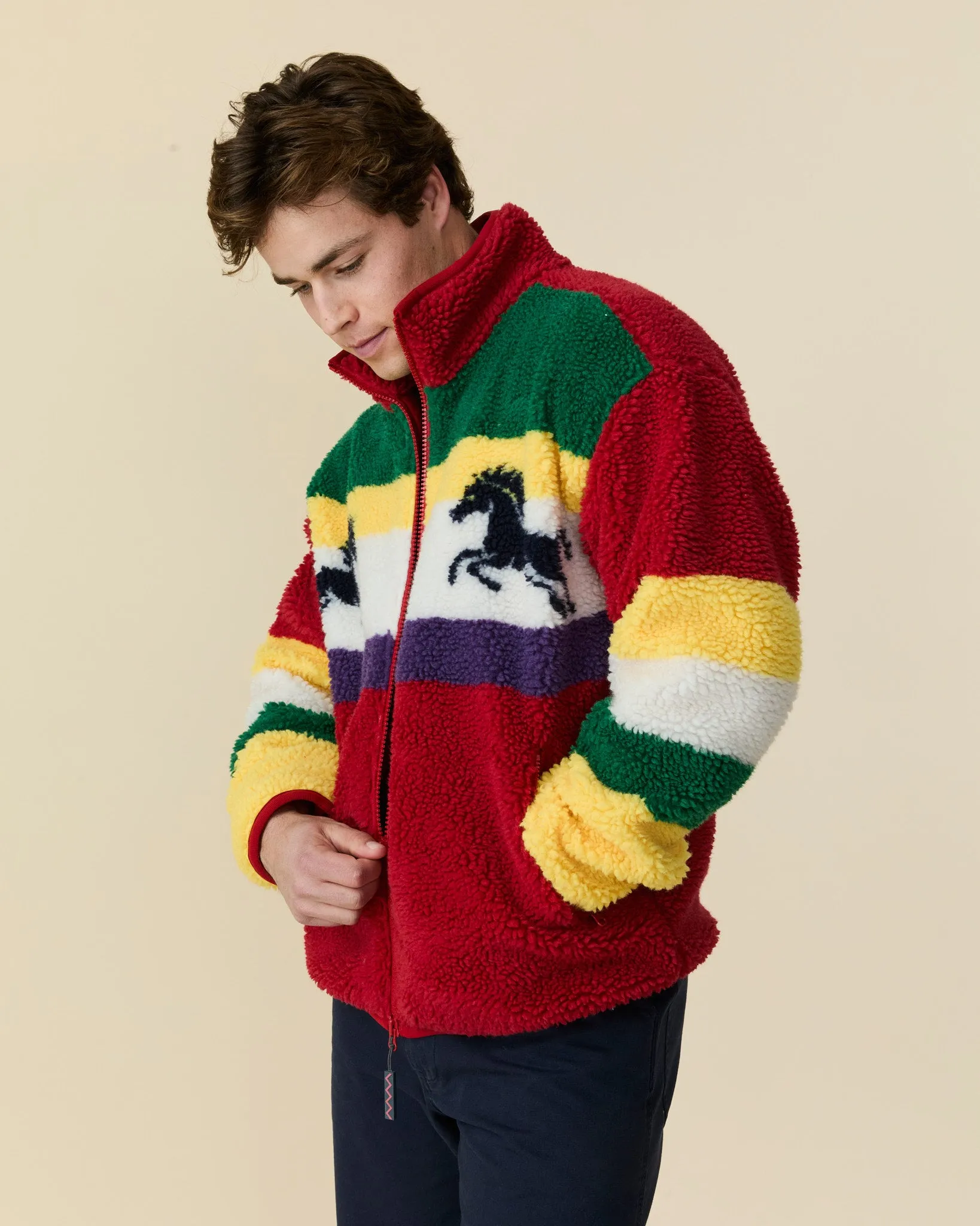 Men's Horse Blocked Sherpa Multi-Color sold by Rowing Blazers product image thumbnail 3