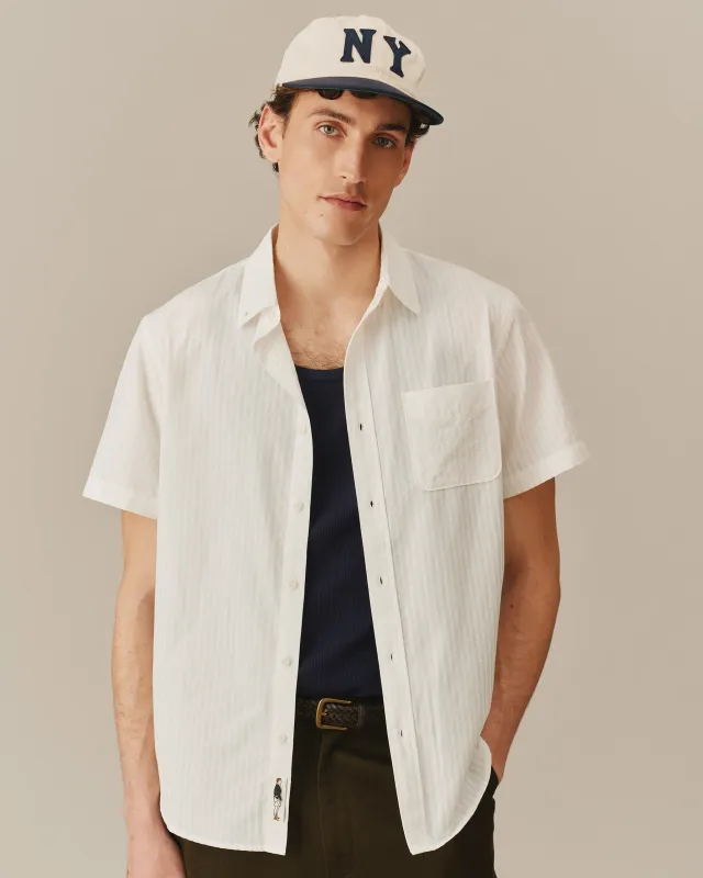 Men's Pastel Ribbon Stripe Shirt White made by Rowing Blazers
