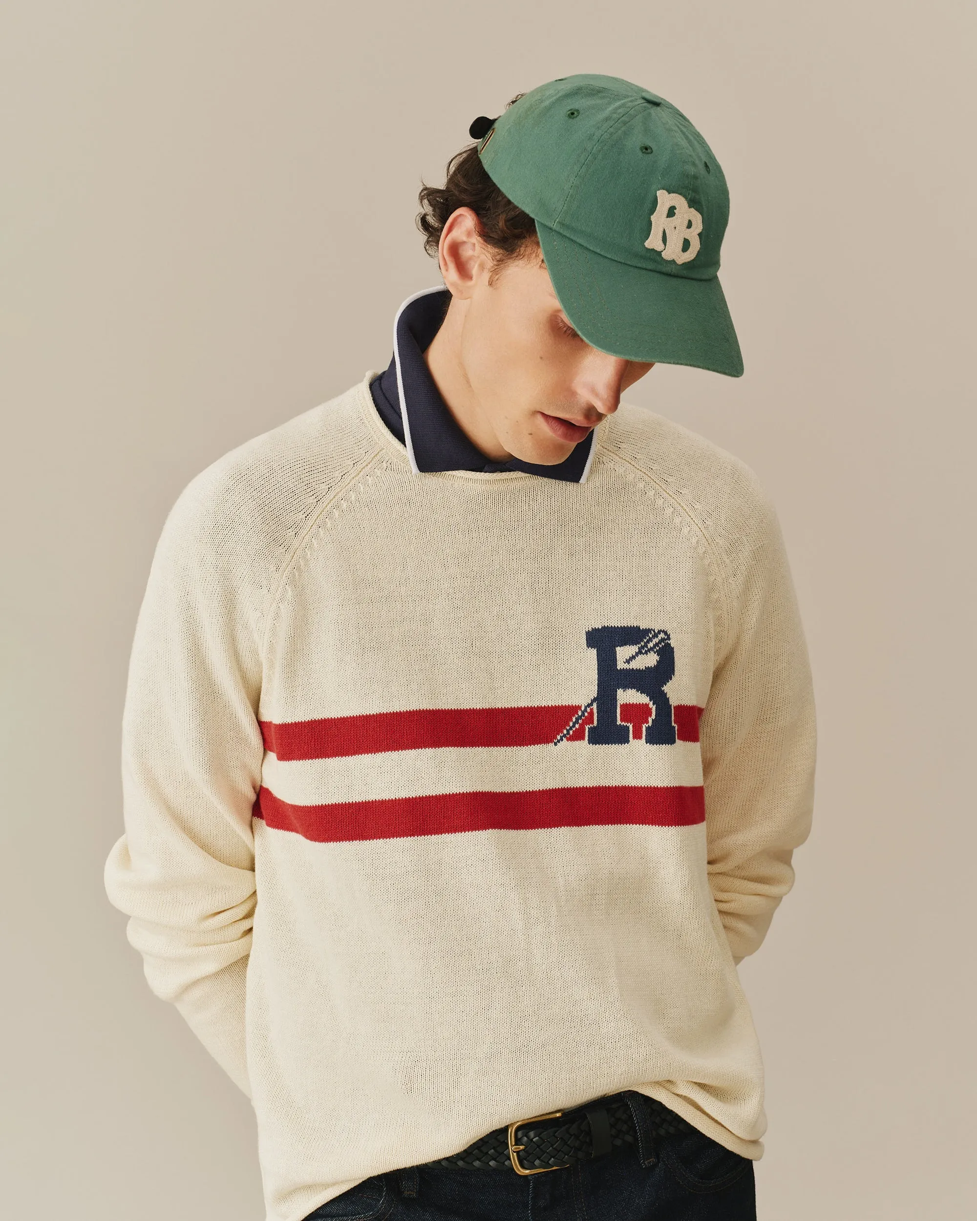 Roll Edge Oar Sweater Cream sold by Rowing Blazers product image thumbnail 2