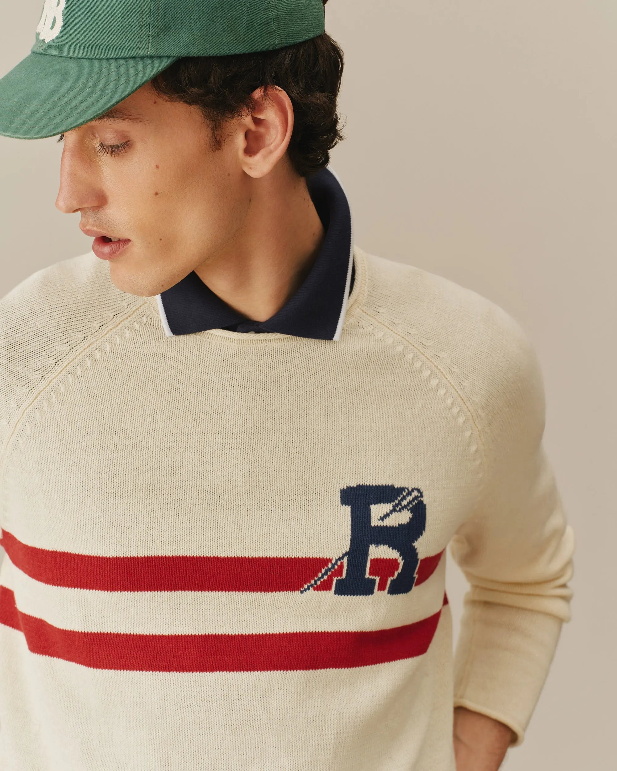 Roll Edge Oar Sweater Cream sold by Rowing Blazers product image thumbnail 5
