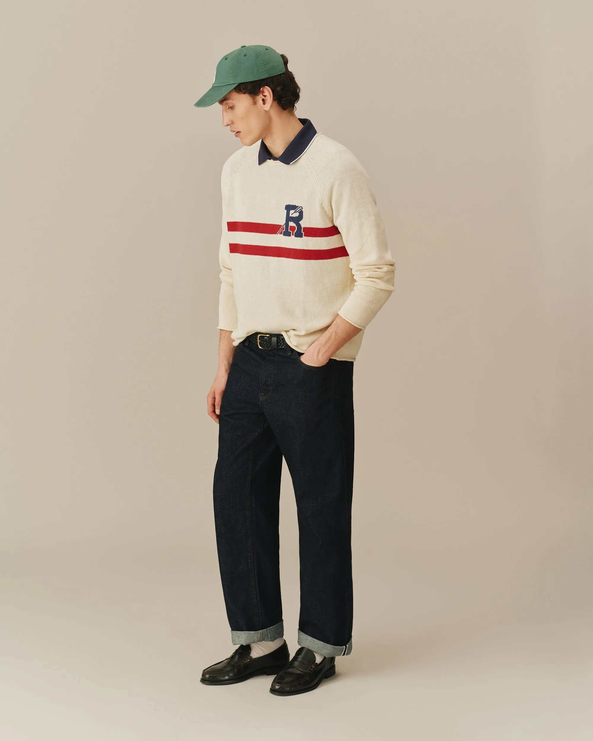 Roll Edge Oar Sweater Cream sold by Rowing Blazers product image thumbnail 3