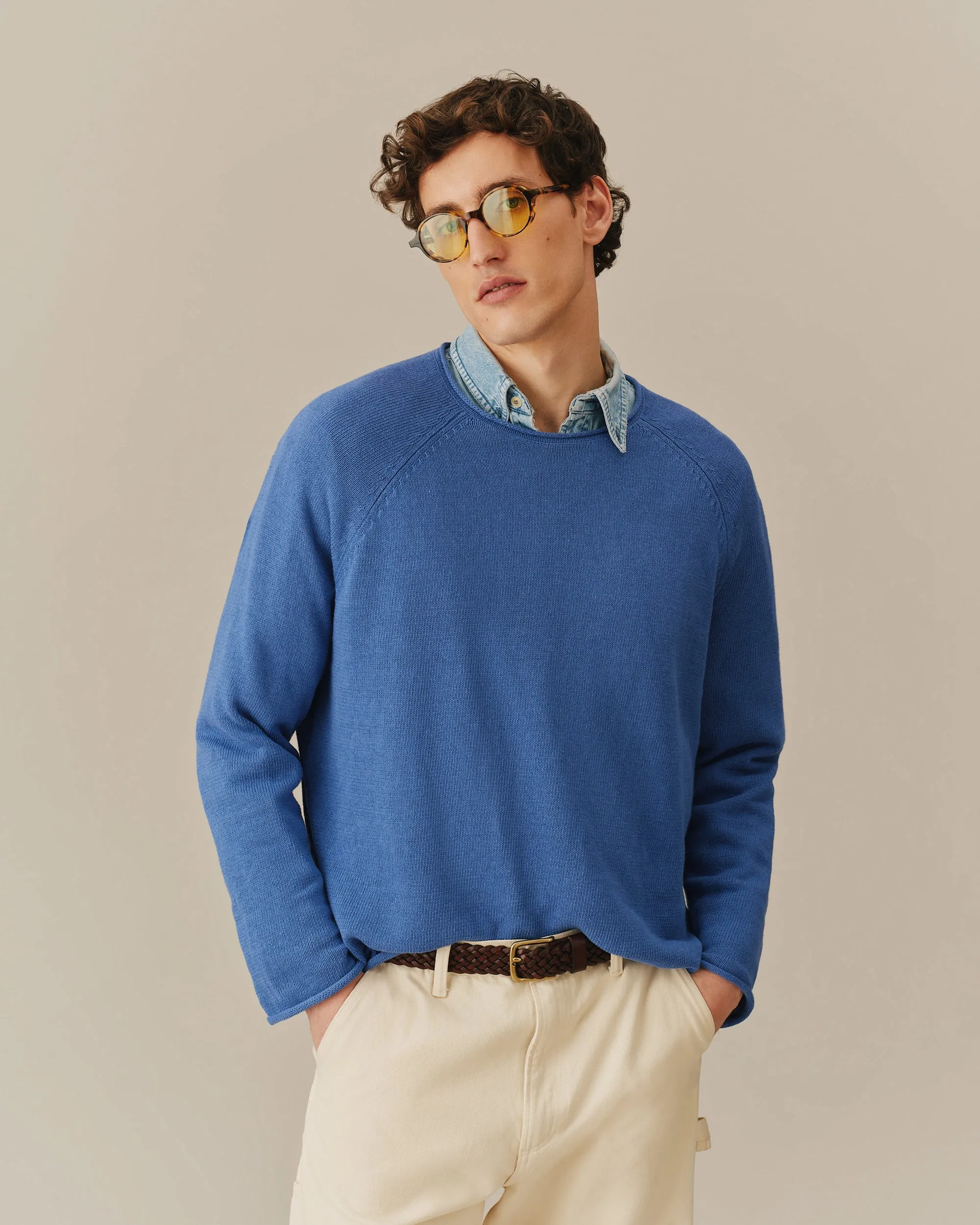 Roll Edge Sweater Blue sold by Rowing Blazers product image thumbnail 3