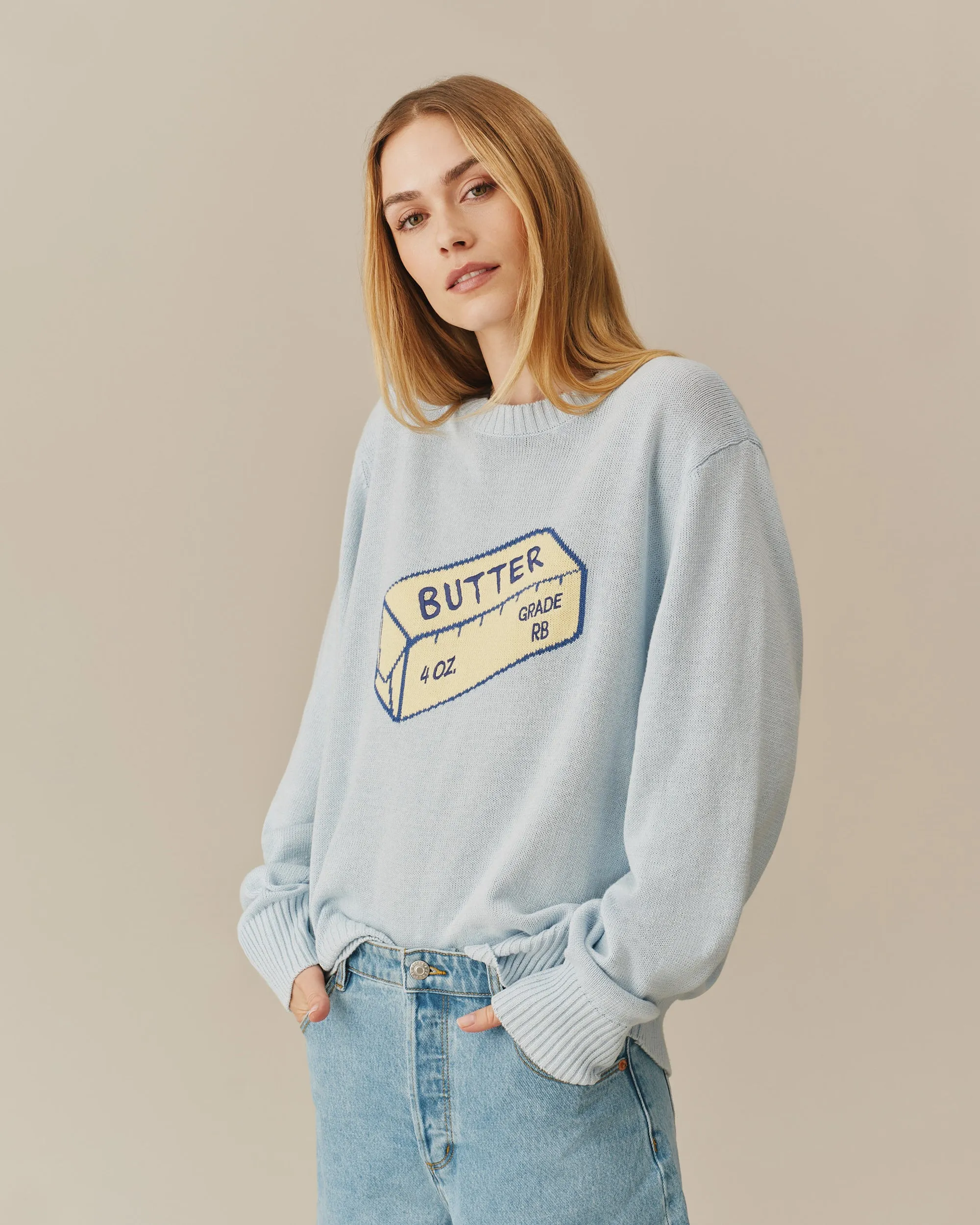 Cotton Linen Butter Sweater Blue sold by Rowing Blazers product image thumbnail 5