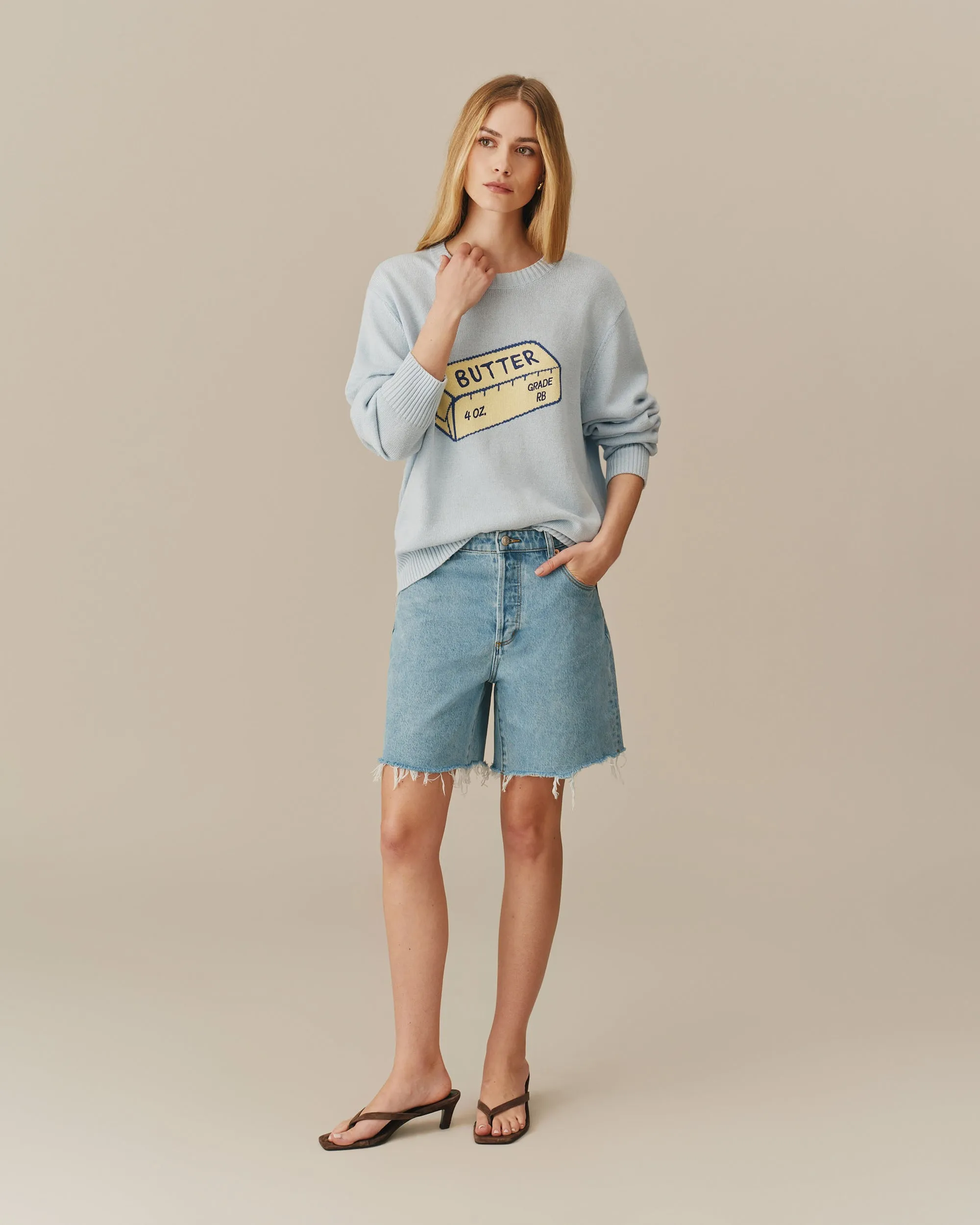 Cotton Linen Butter Sweater Blue sold by Rowing Blazers product image thumbnail 2